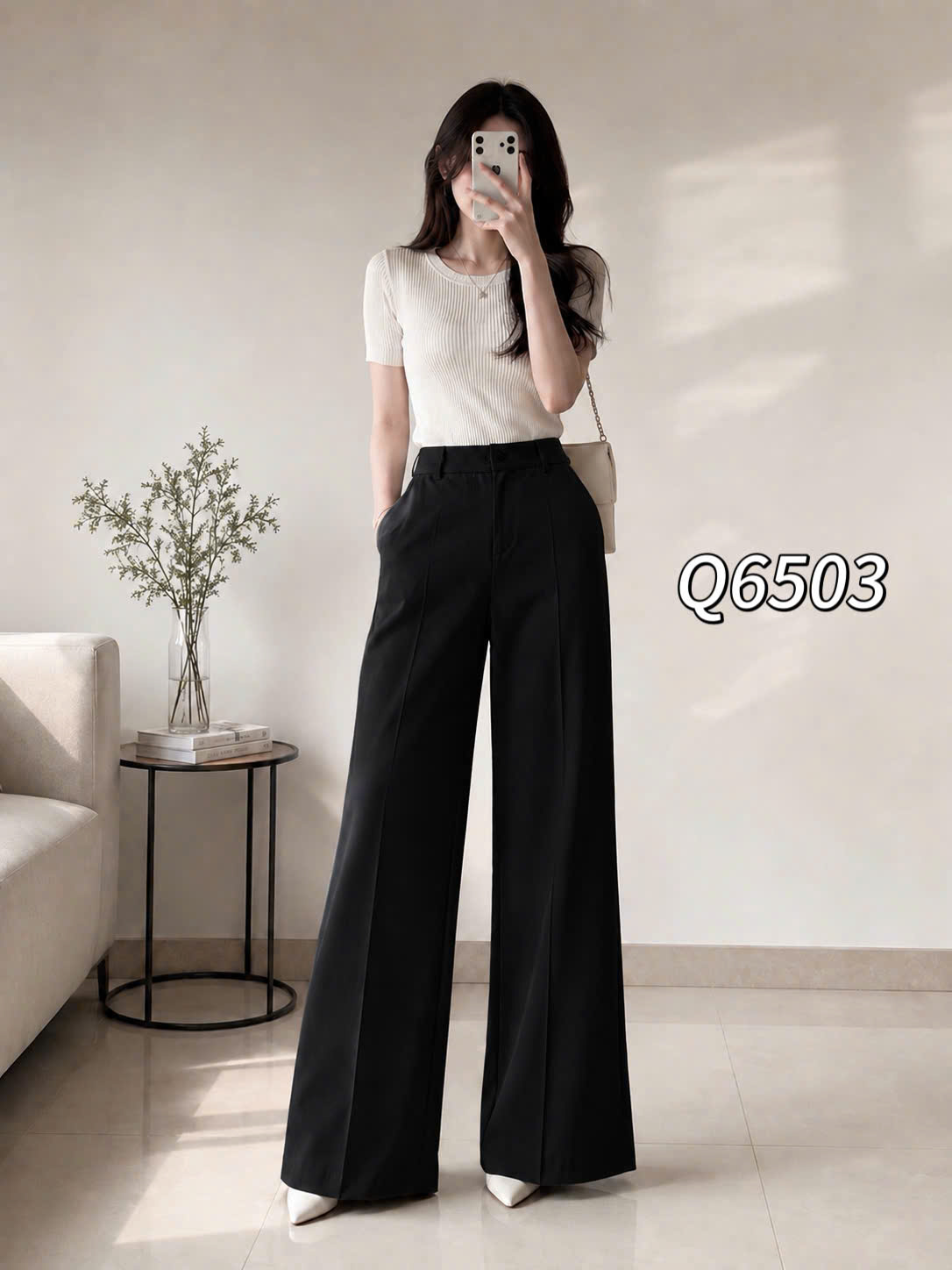 Q6503 Quần loe QC 1 cúc