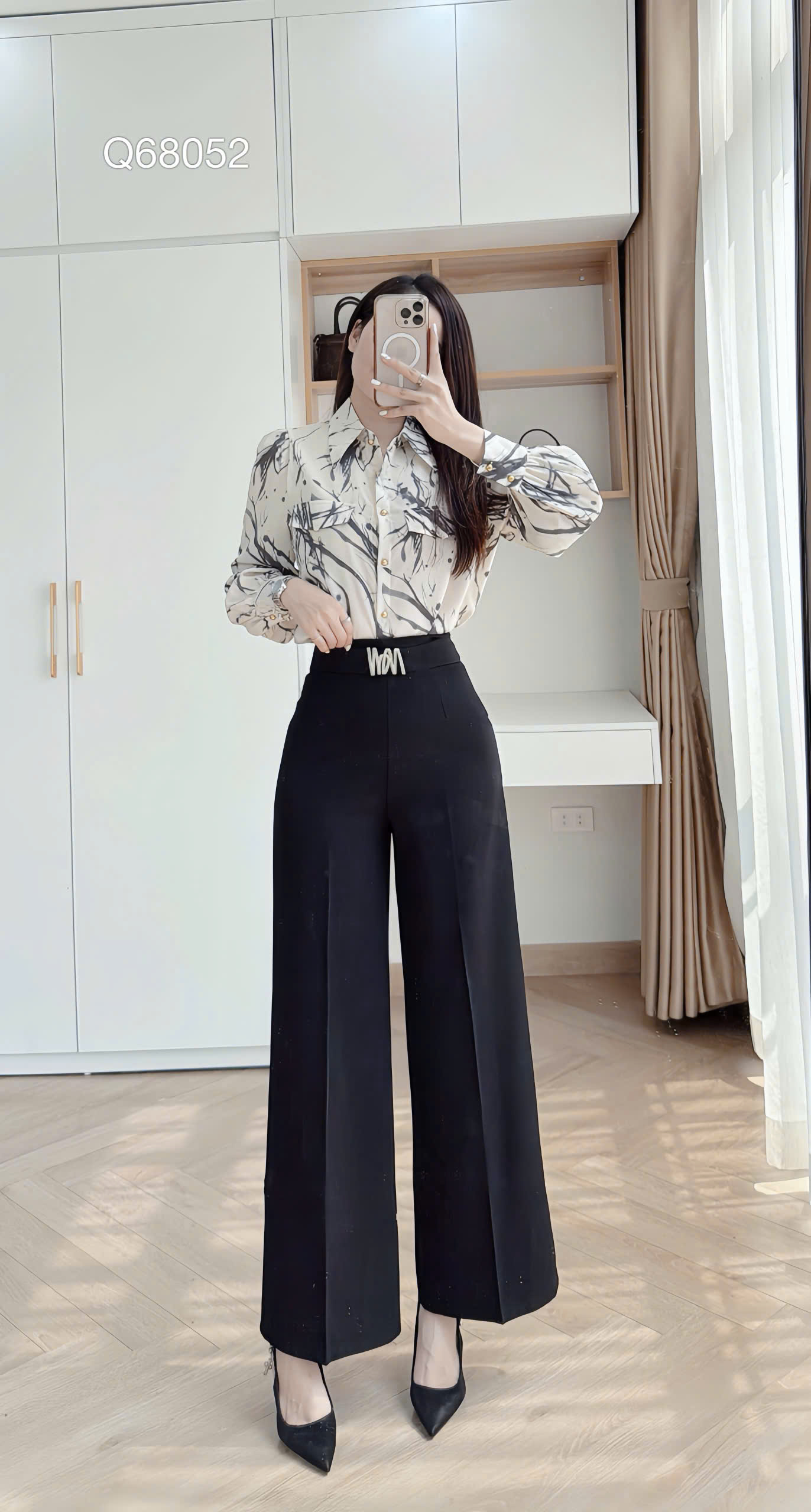 Q68052 Quần xuông đai chữ