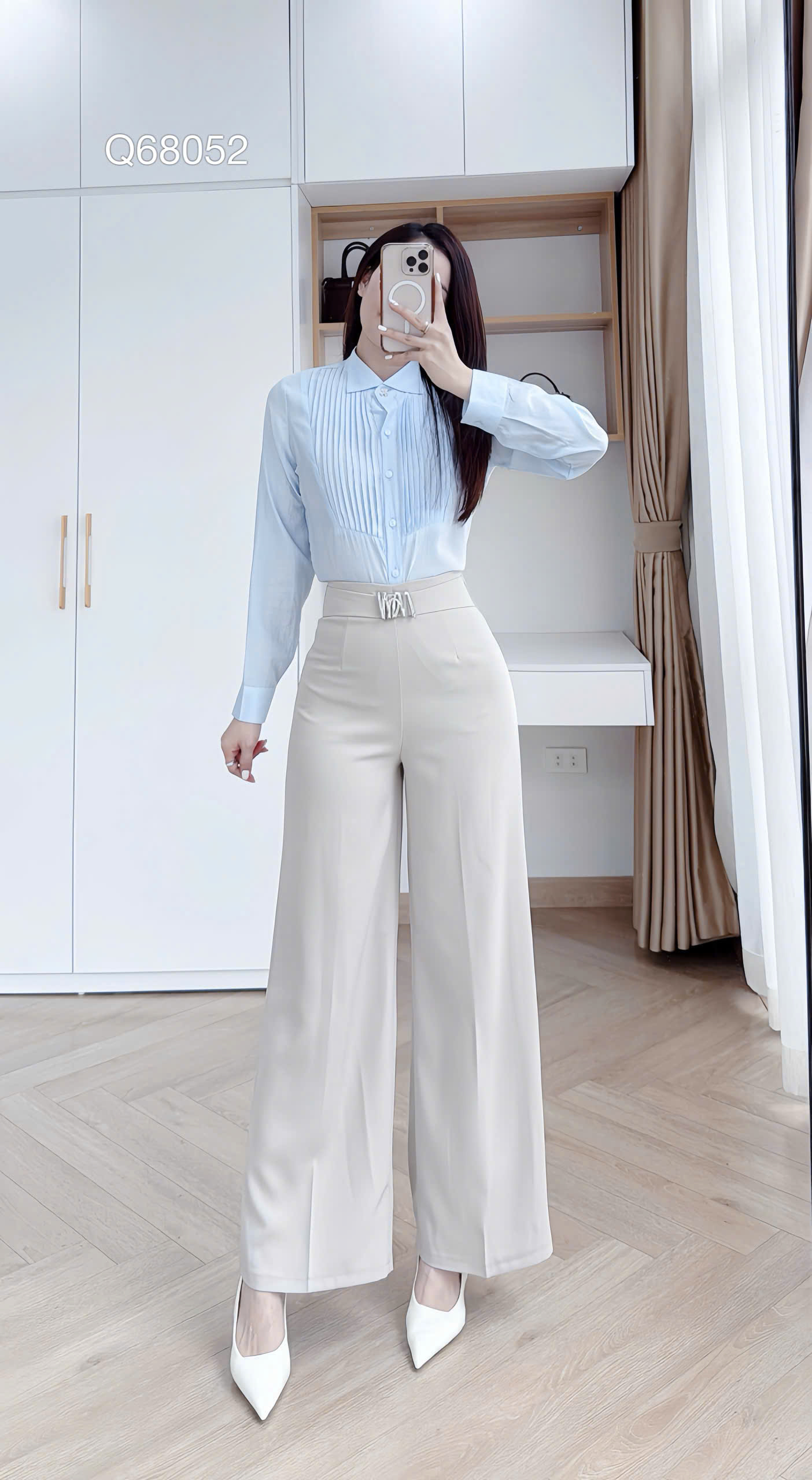 Q68052 Quần xuông đai chữ