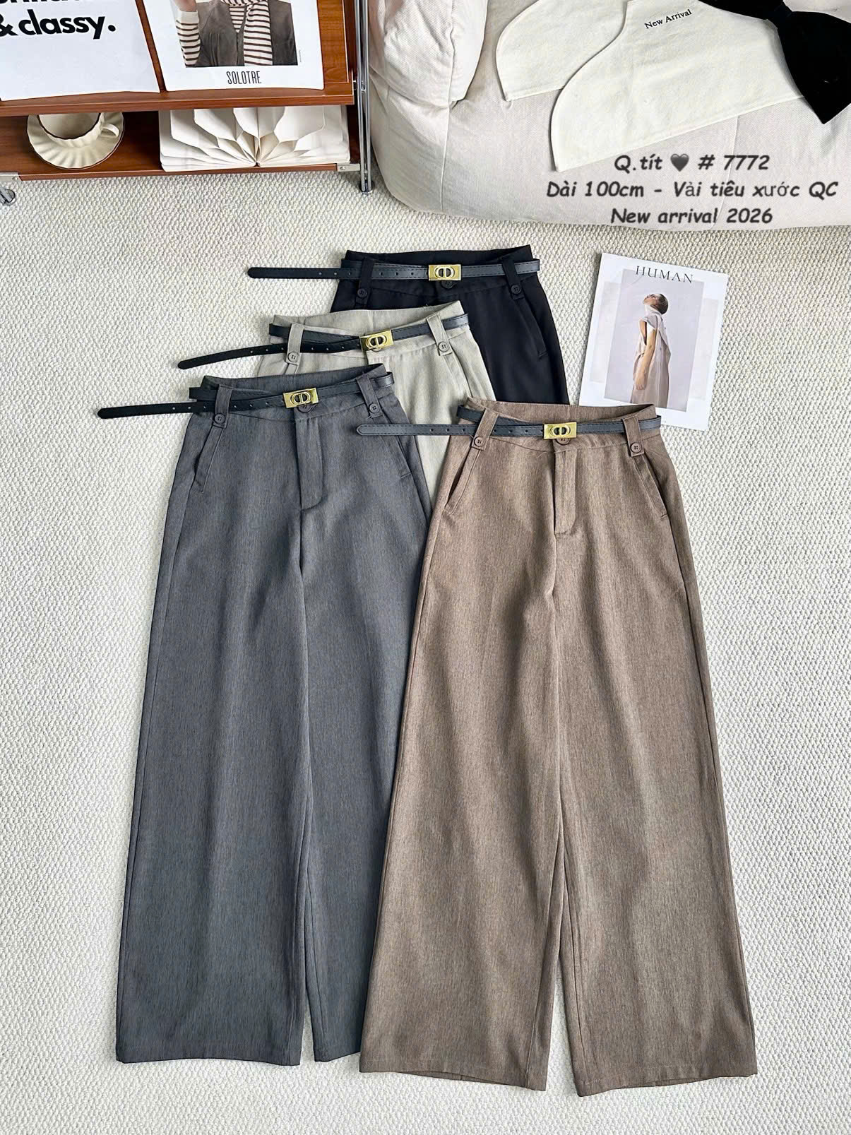 Q7772 Quần xuông kèm đai CD