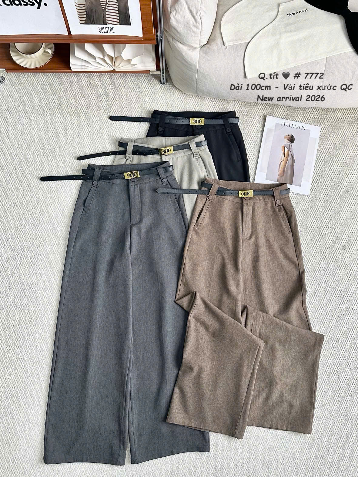 Q7772 Quần xuông kèm đai CD