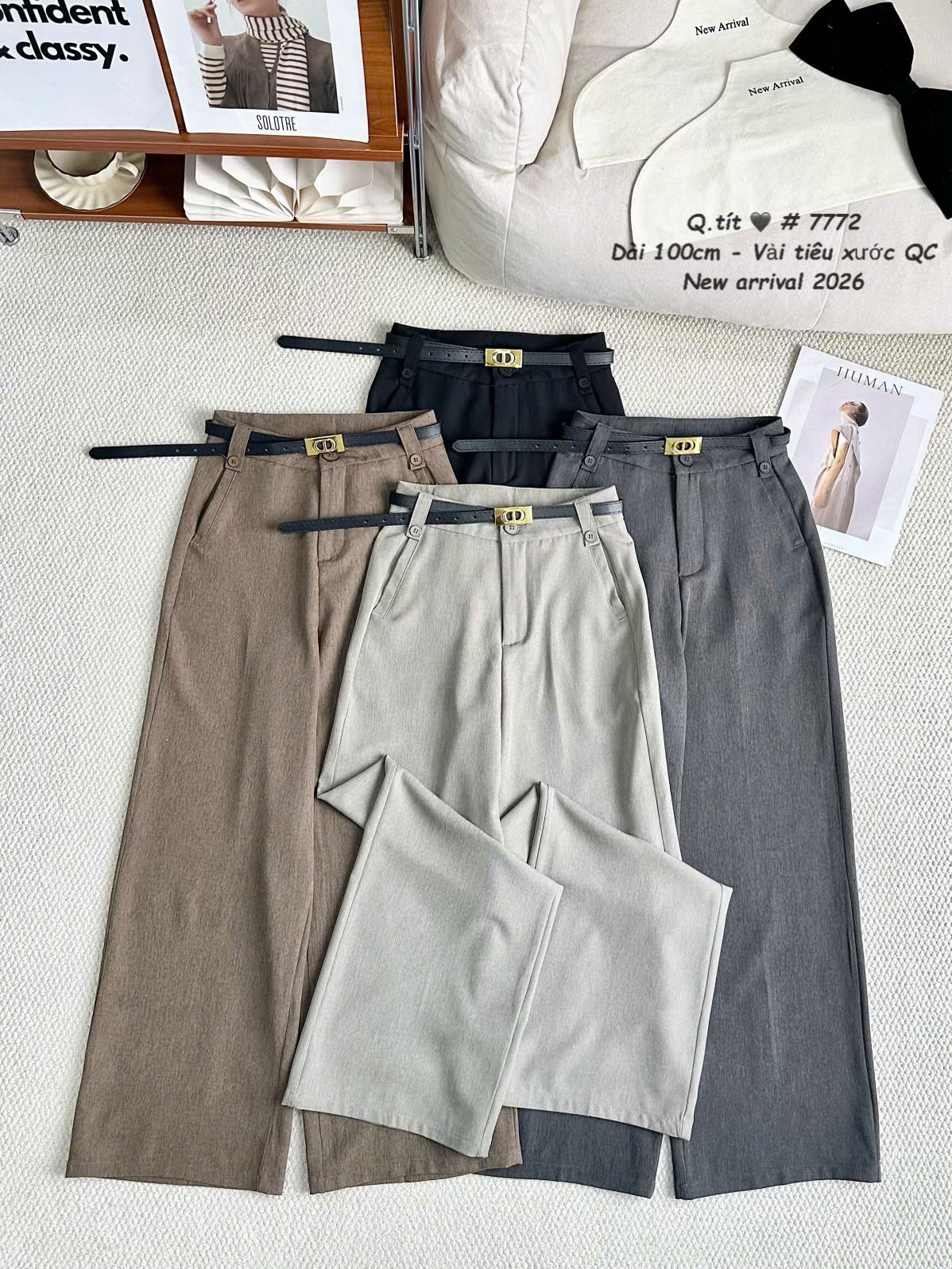 Q7772 Quần xuông kèm đai CD