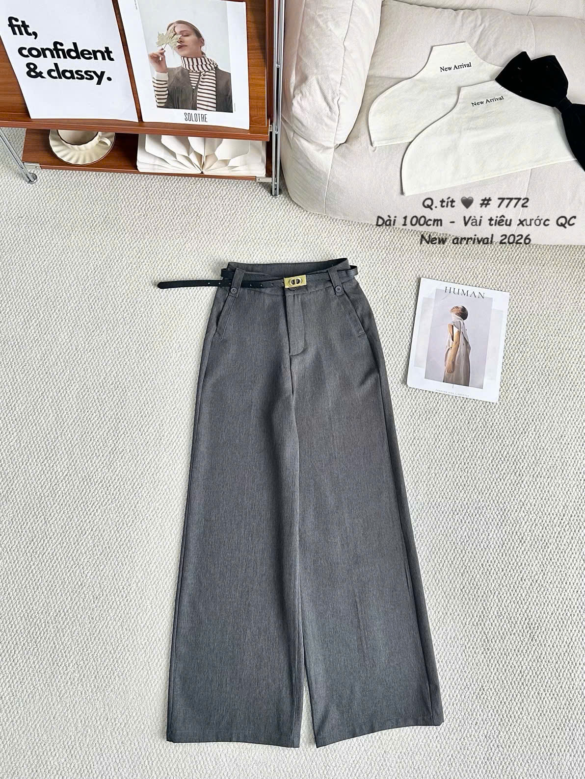 Q7772 Quần xuông kèm đai CD