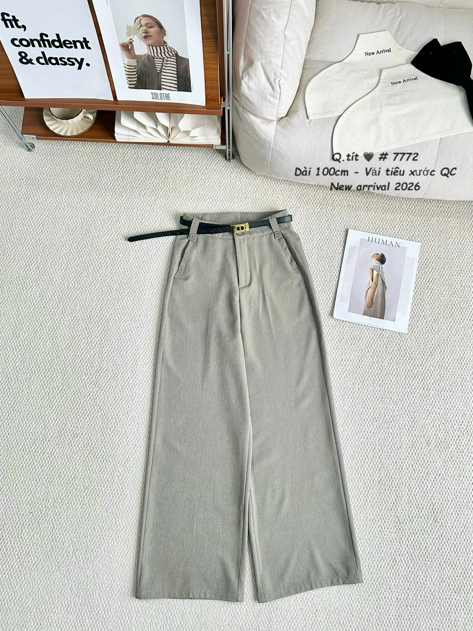 Q7772 Quần xuông kèm đai CD