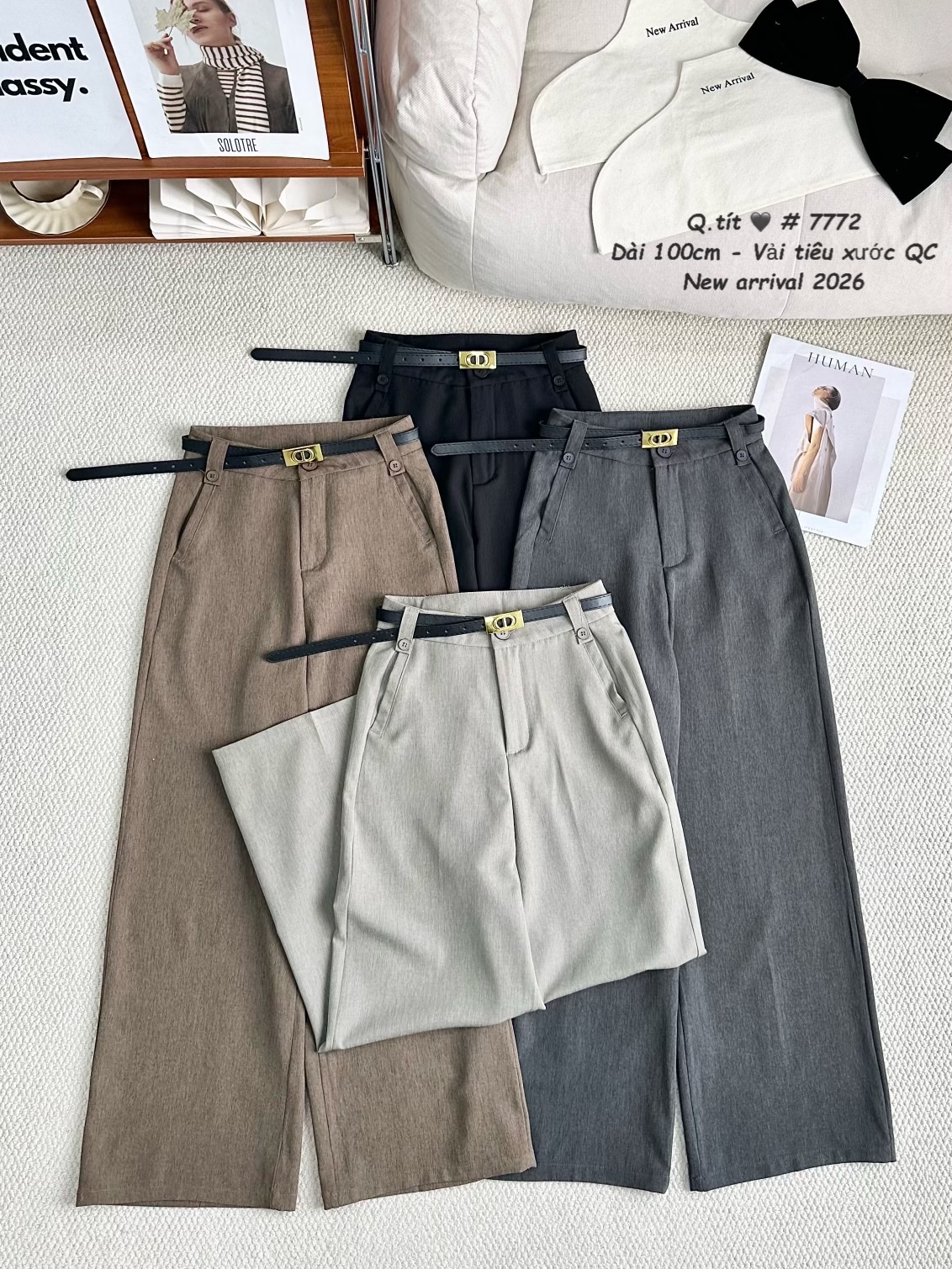 Q7772 Quần xuông kèm đai CD
