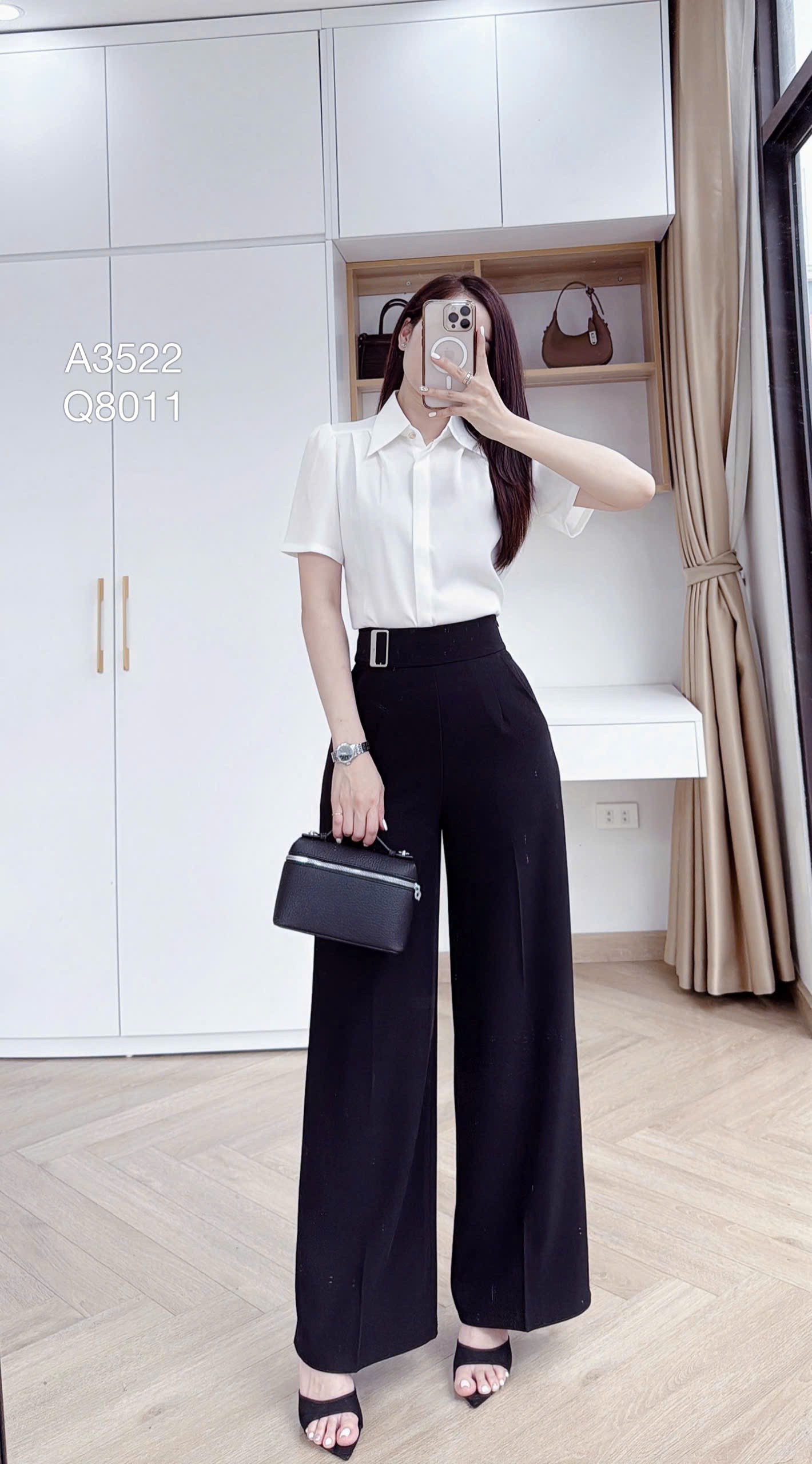 Q8011 quần đai lệch khóa sườn dài 102