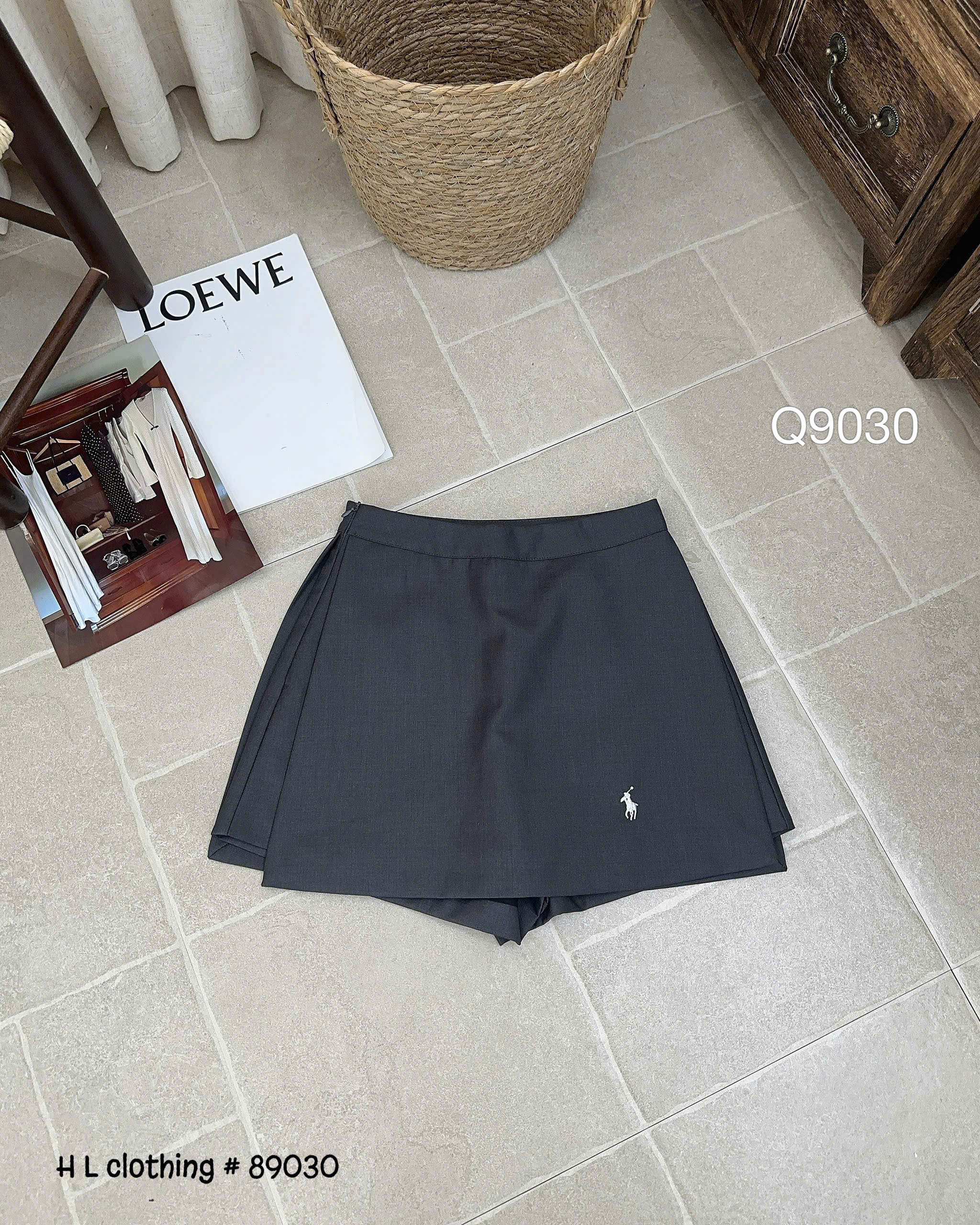 Q9030 quần giả váy thêu ngựa