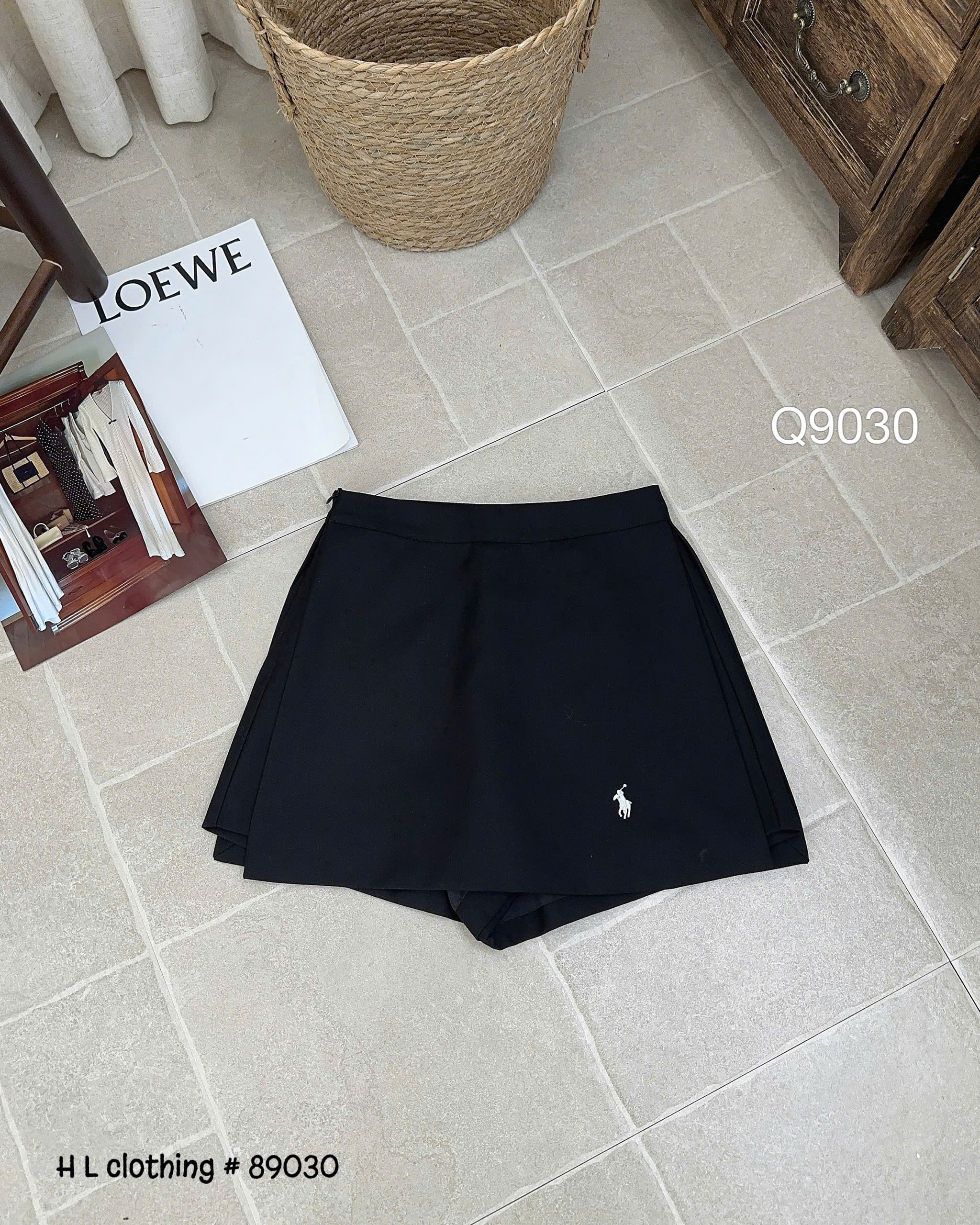 Q9030 quần giả váy thêu ngựa