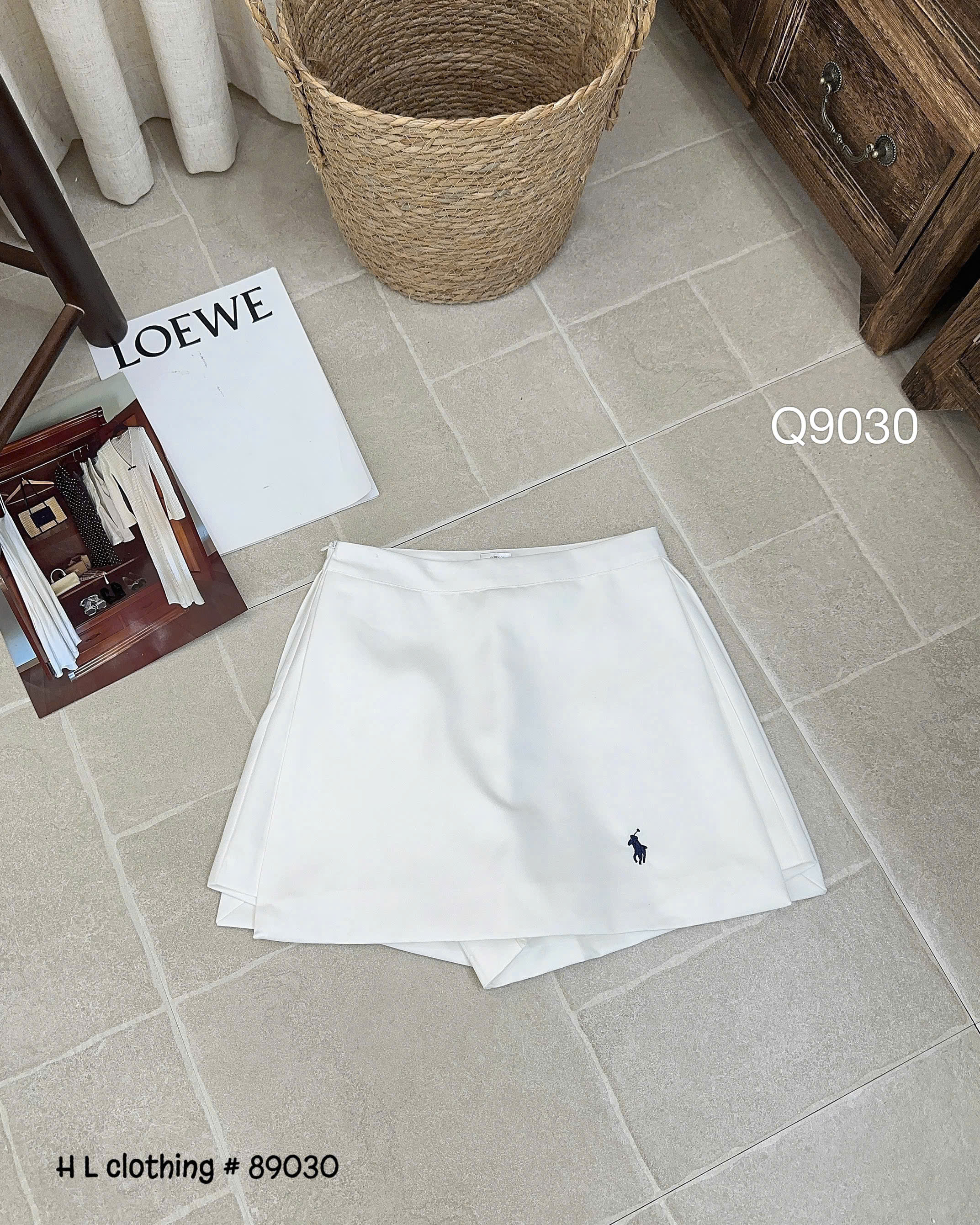 Q9030 quần giả váy thêu ngựa
