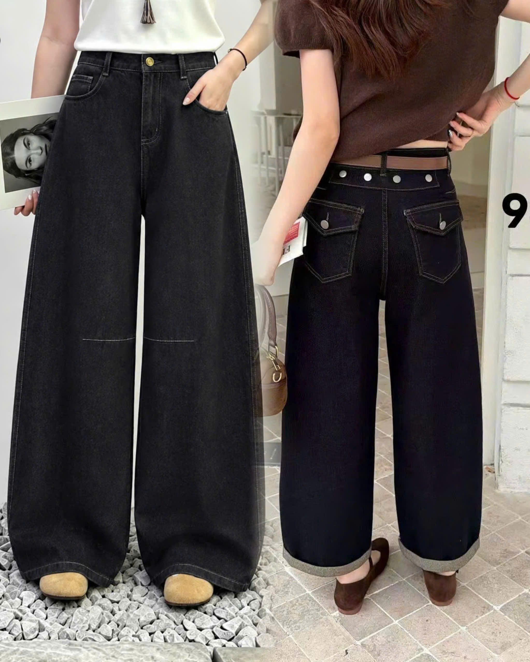 Q9803 Quần Jeans Ống Rộng QC