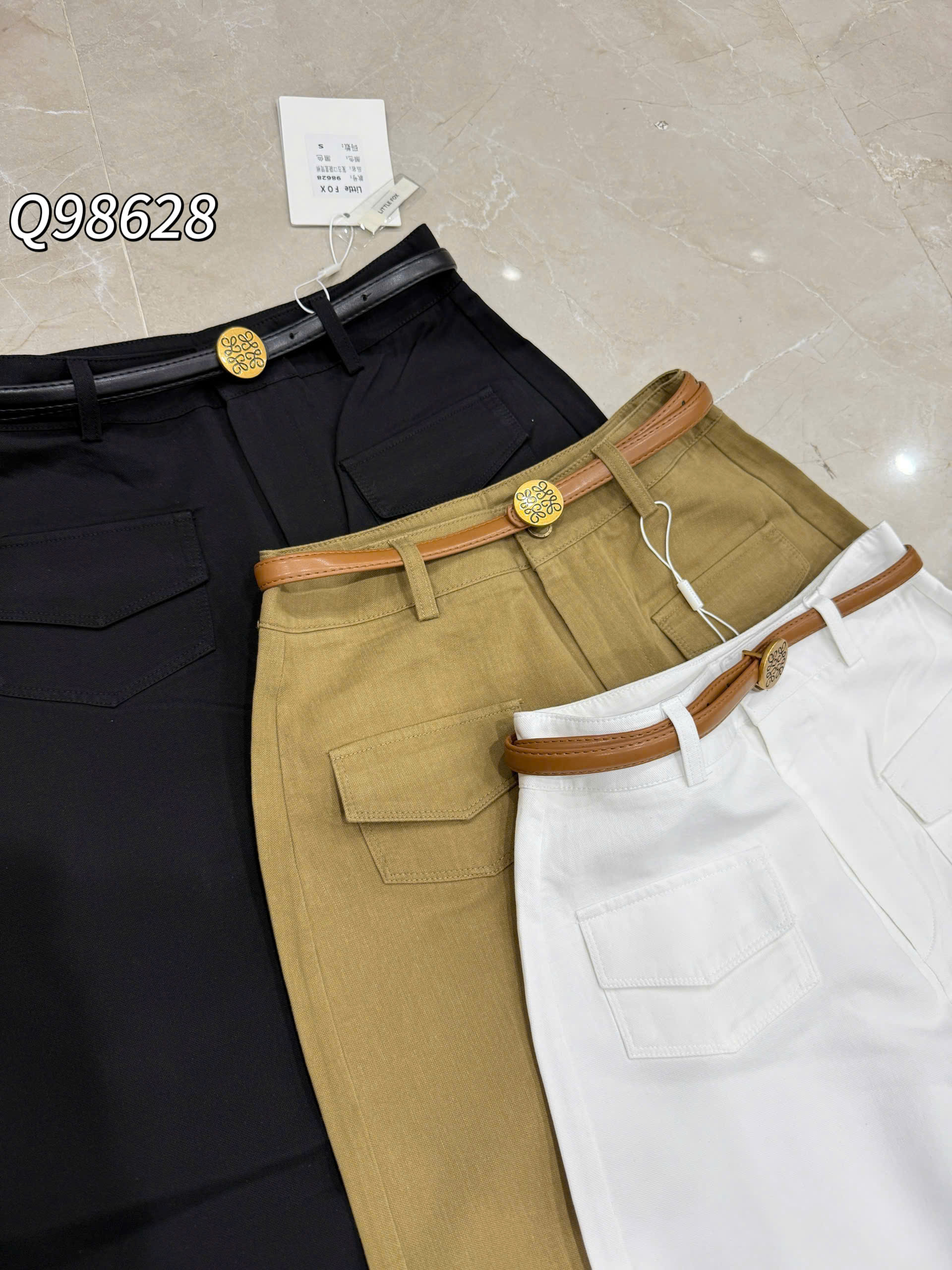 Q98628 Quần suông túi giả