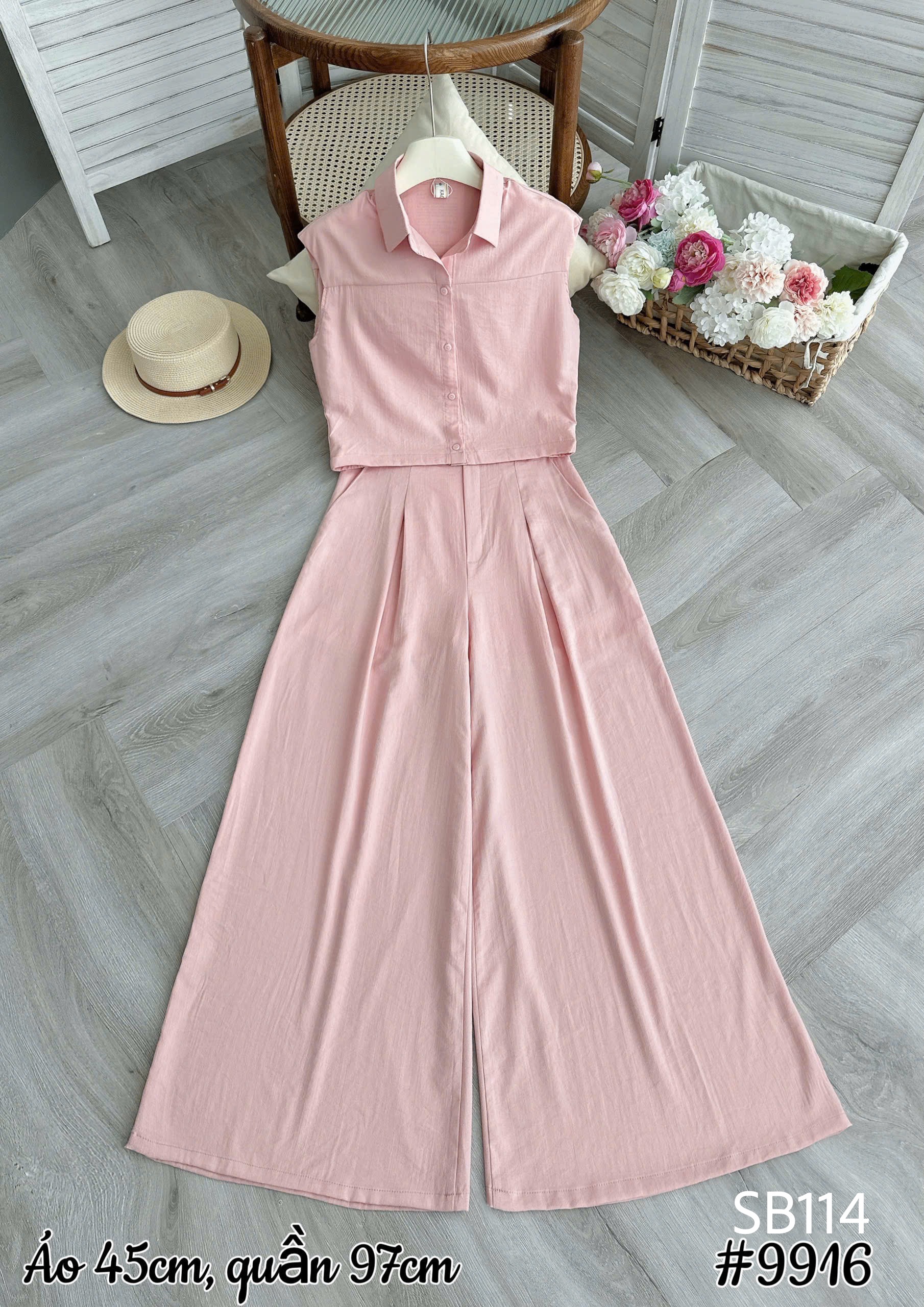 SB114-9916 Sét bộ quần váy ống to