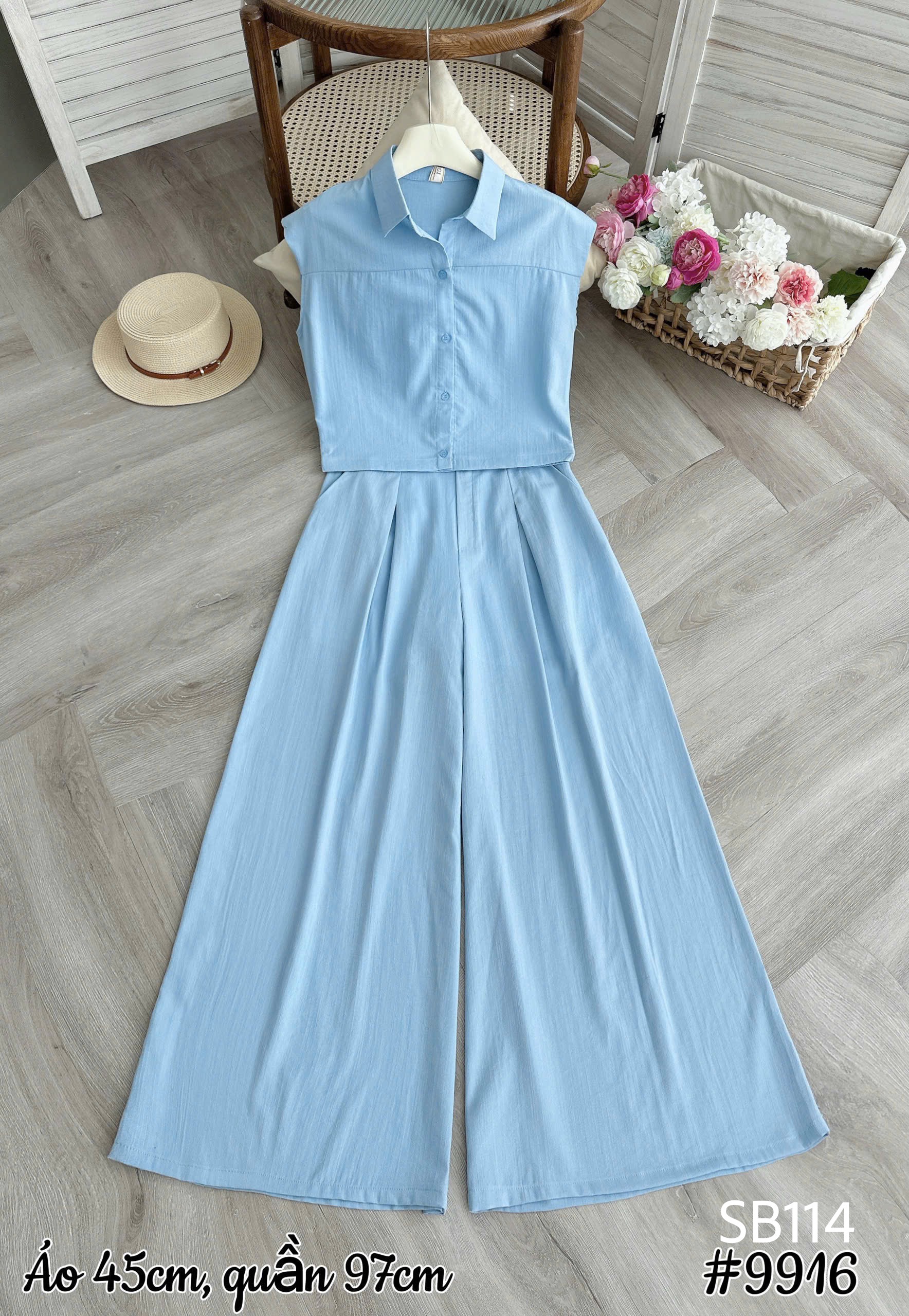 SB114-9916 Sét bộ quần váy ống to