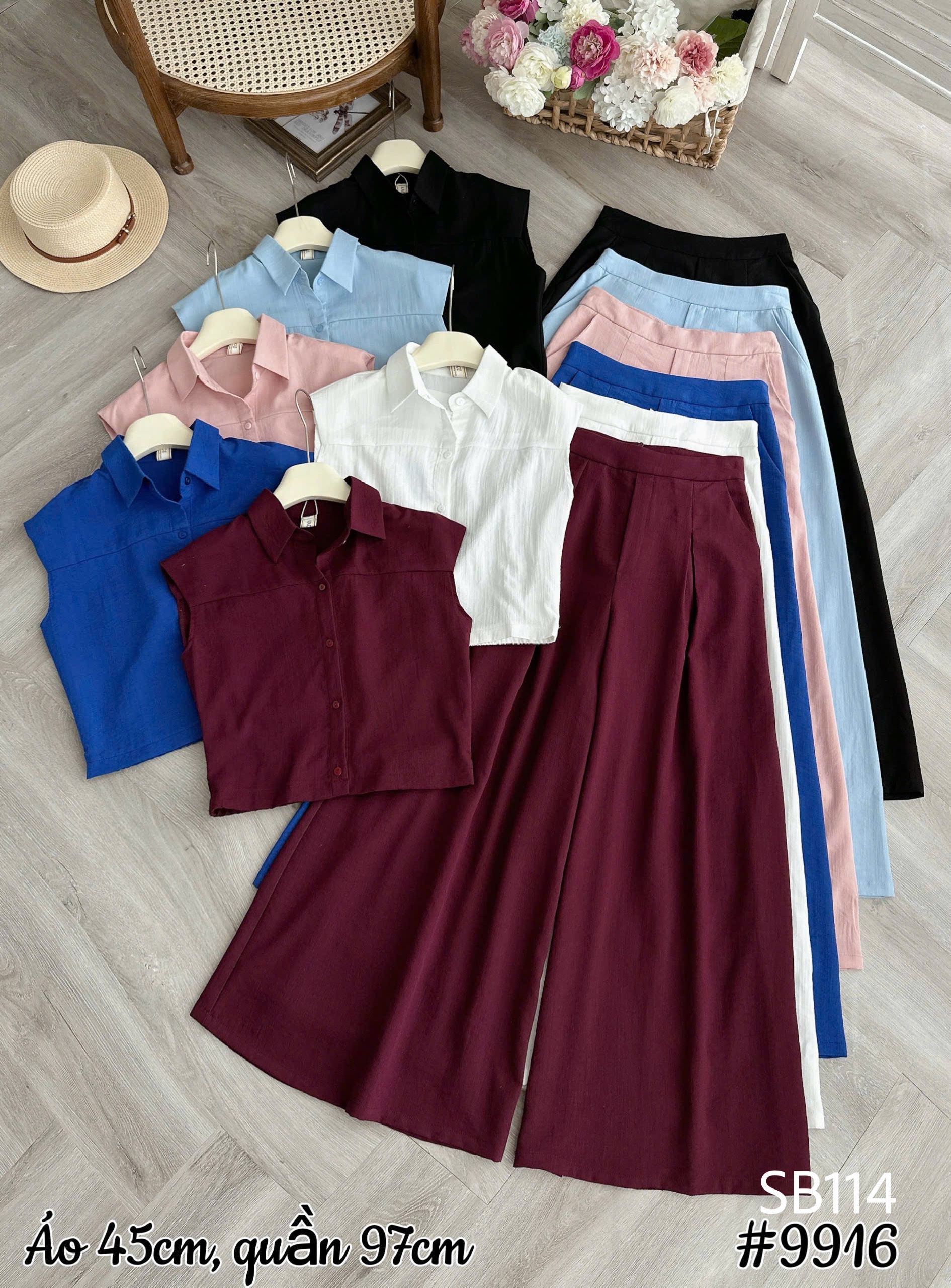 SB114-9916 Sét bộ quần váy ống to