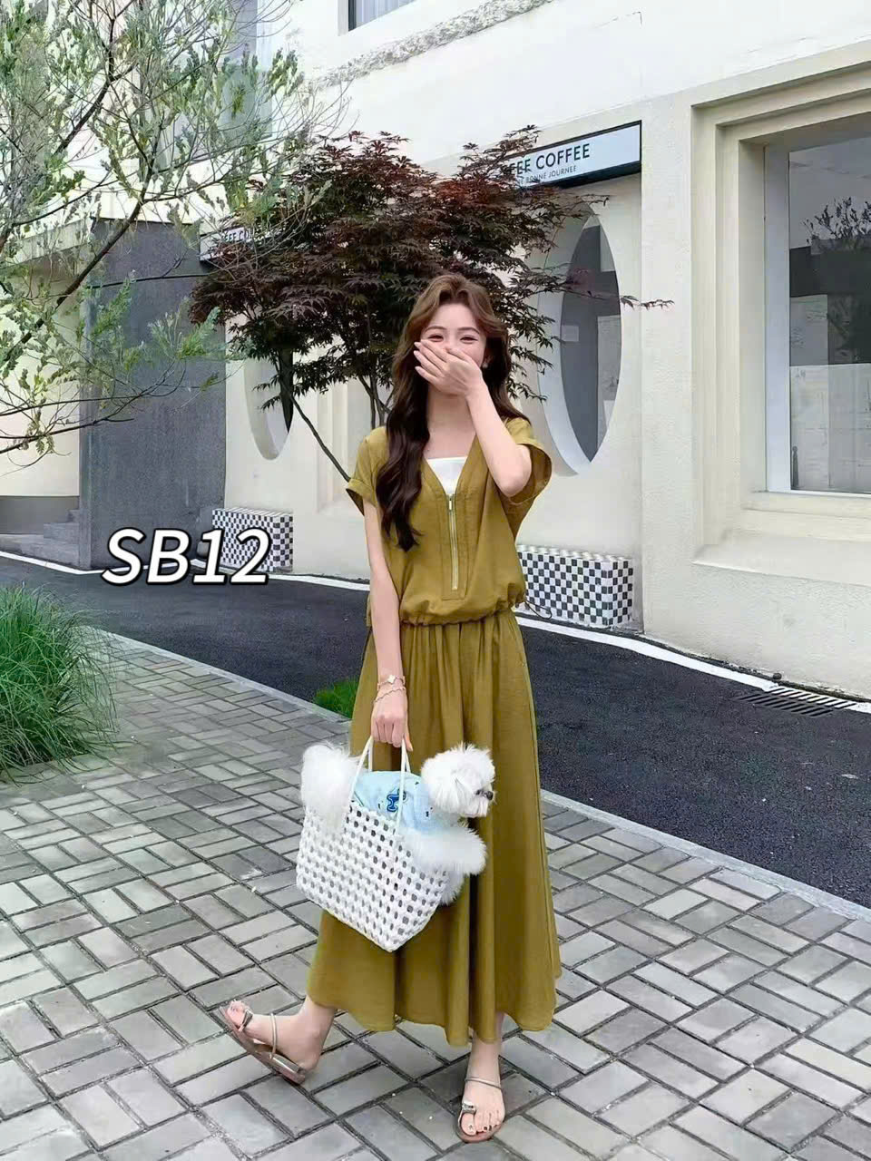 SB12 Sét váy áo cổ khóa