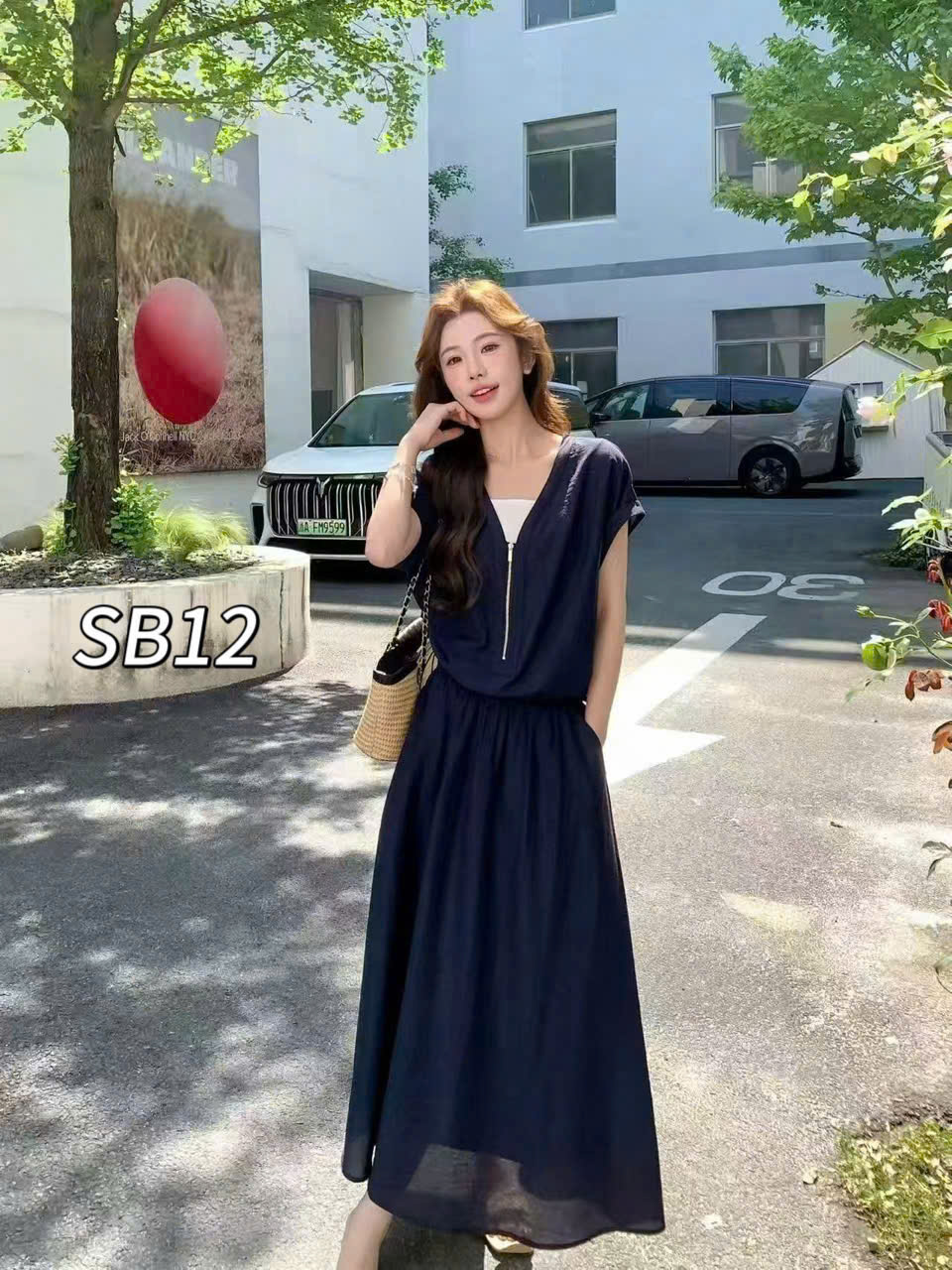 SB12 Sét váy áo cổ khóa