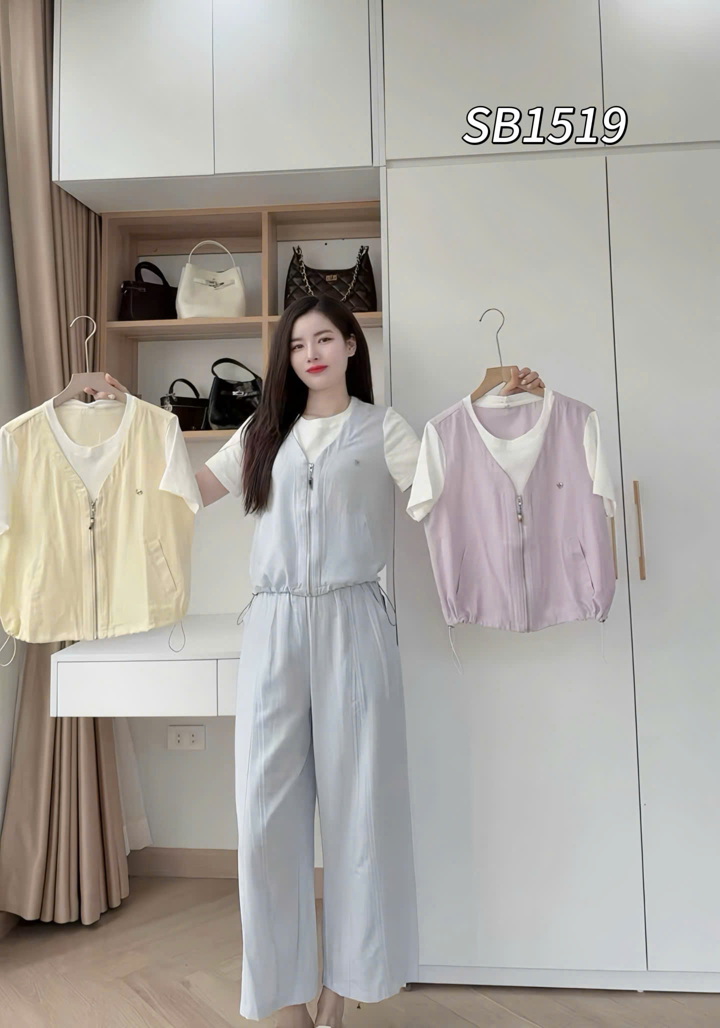 SB1519 set tag ngựa quần xuông