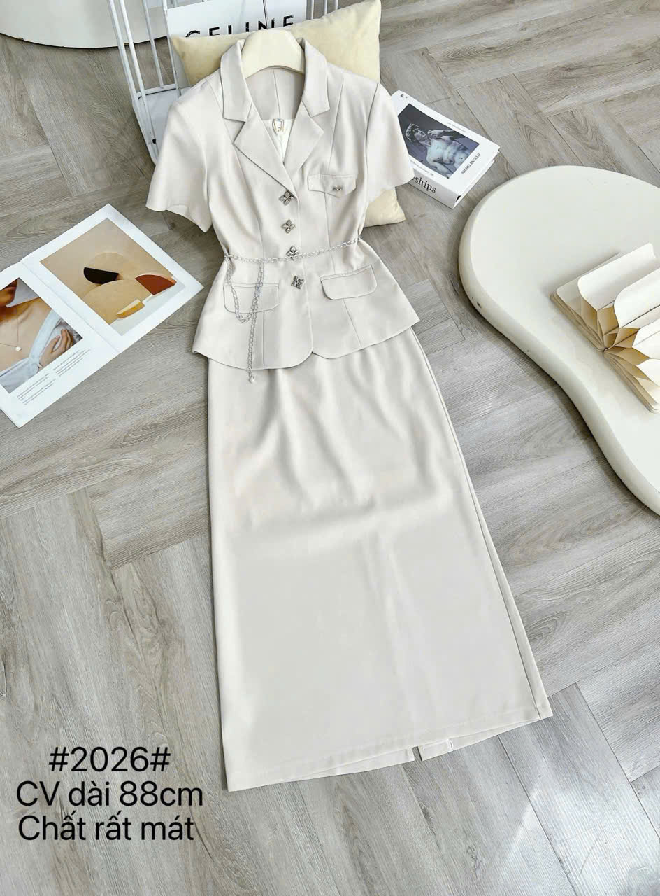 SB2026 set áo vest cộc cv dài 88