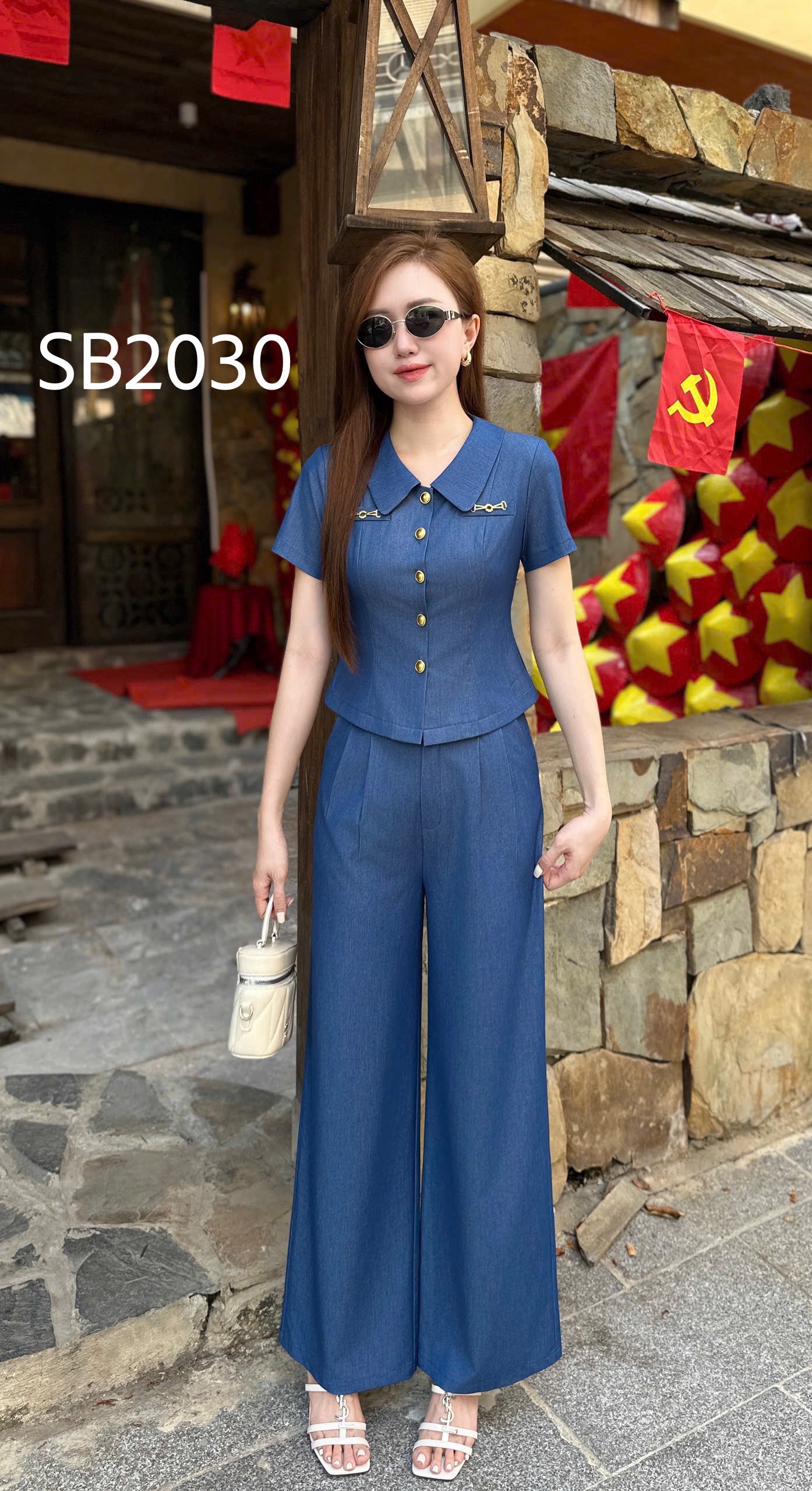 SB2030 Sét bộ quần xuông áo túi xích