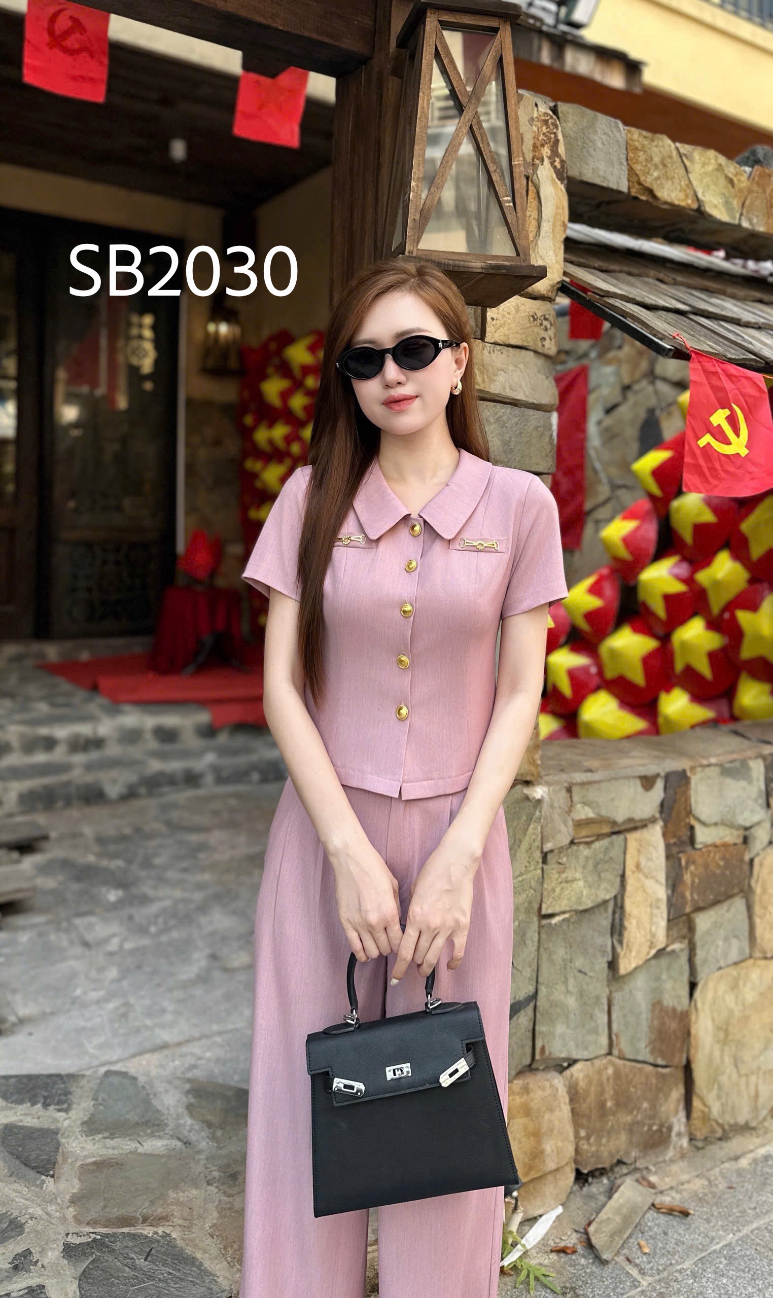 SB2030 Sét bộ quần xuông áo túi xích