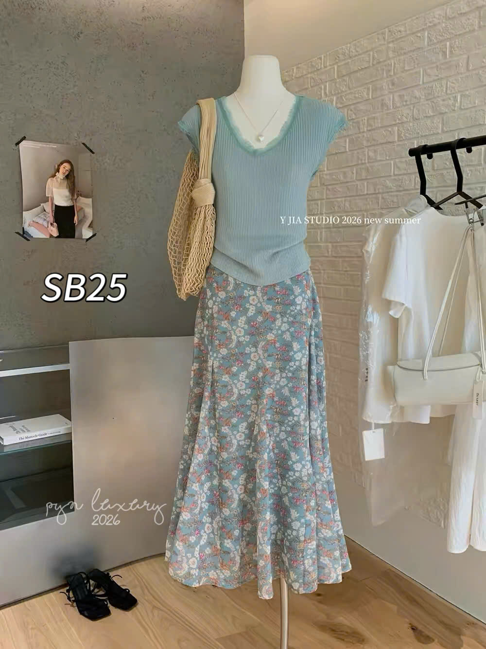 SB25 Sét bộ váy hoa Y JIA
