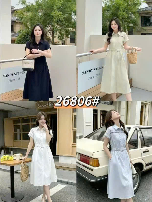 SB26806 Váy sơ mi túi ngực