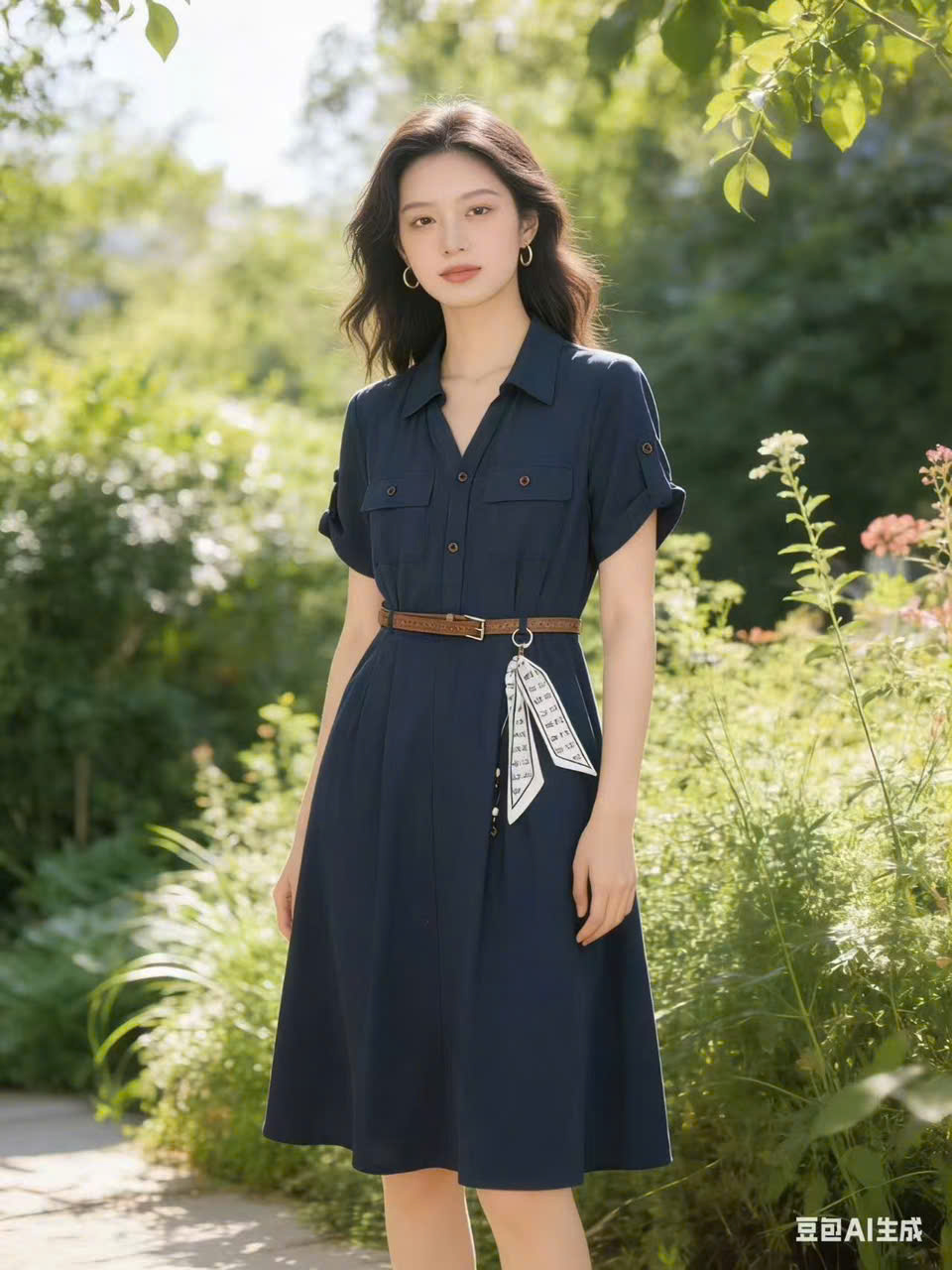 SB269856 Set váy kèm đai charm khăn