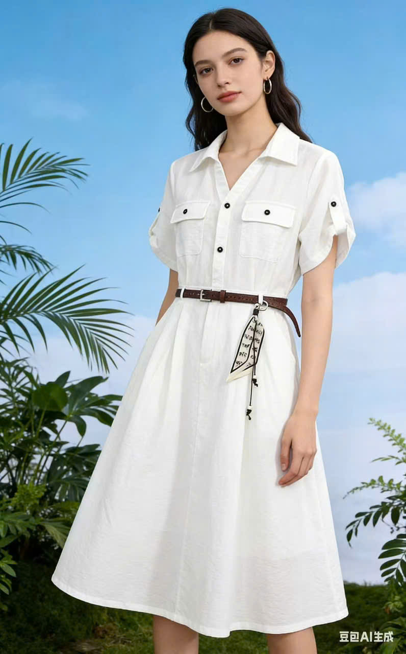 SB269856 Set váy kèm đai charm khăn