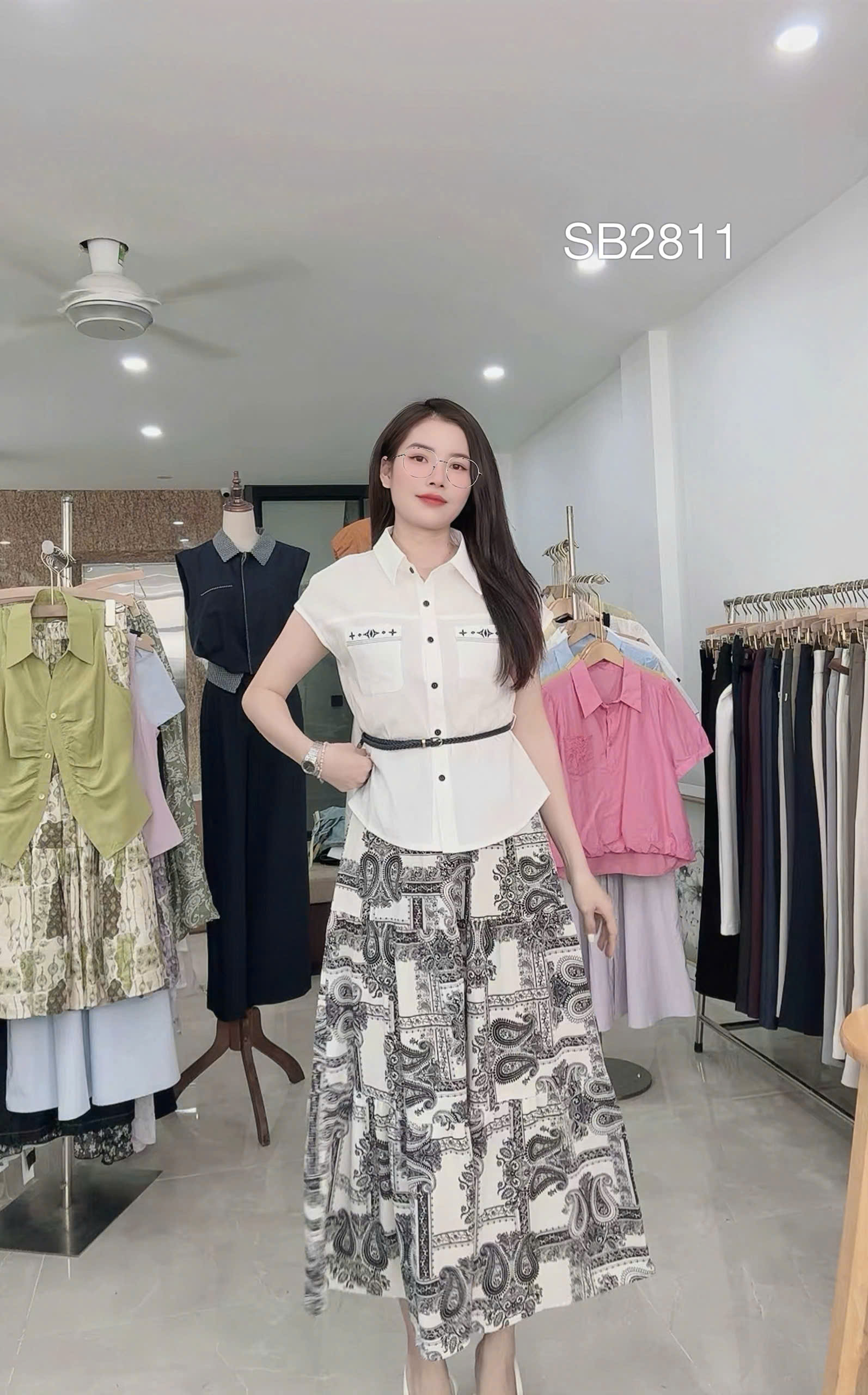 SB2811 Sét áo tay dơi cv họa tiết