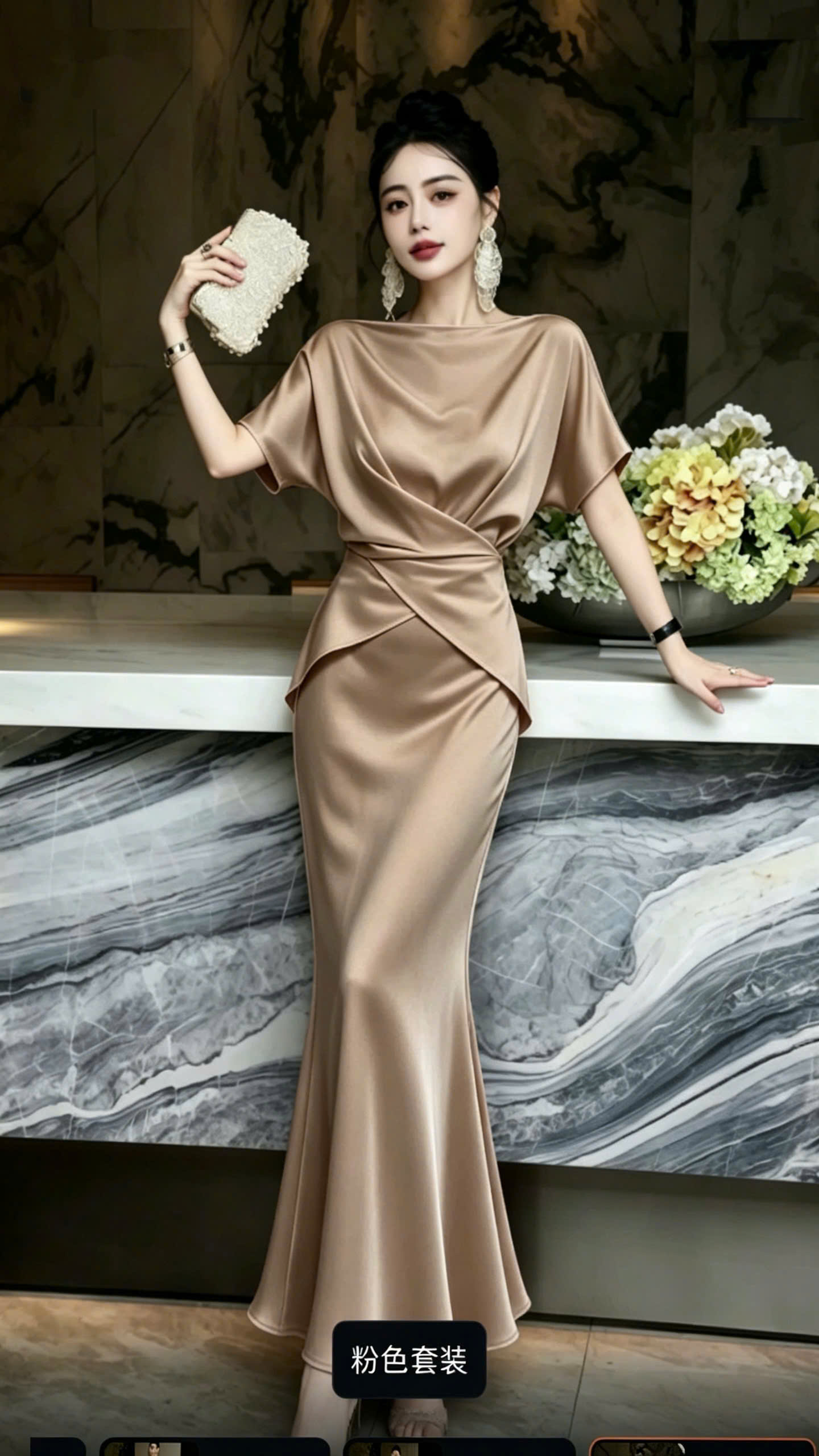 SB29 Sét váy lụa cao cấp