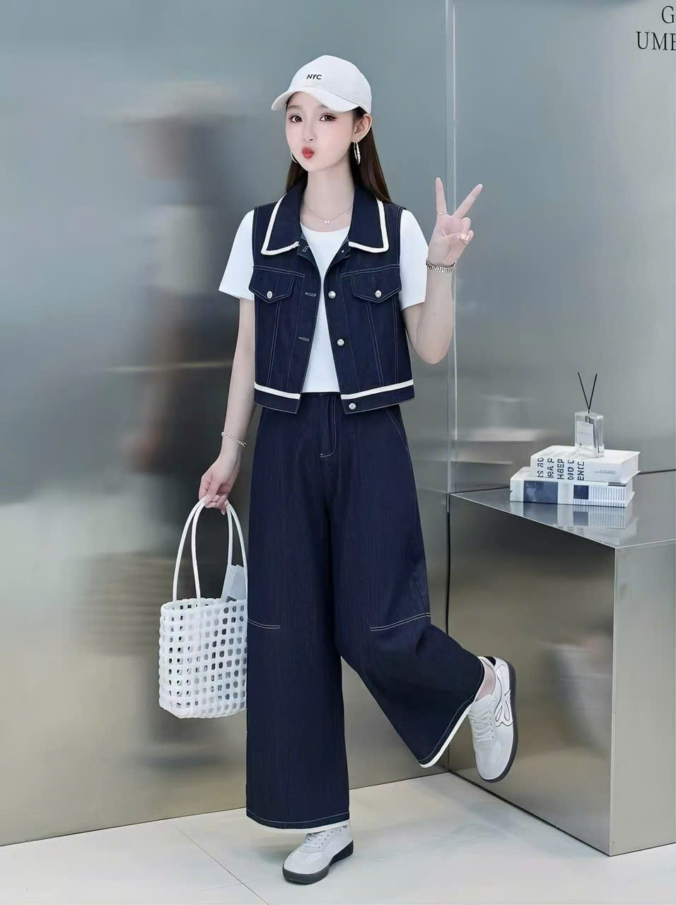 SB2900 Set bò gile quần ngố