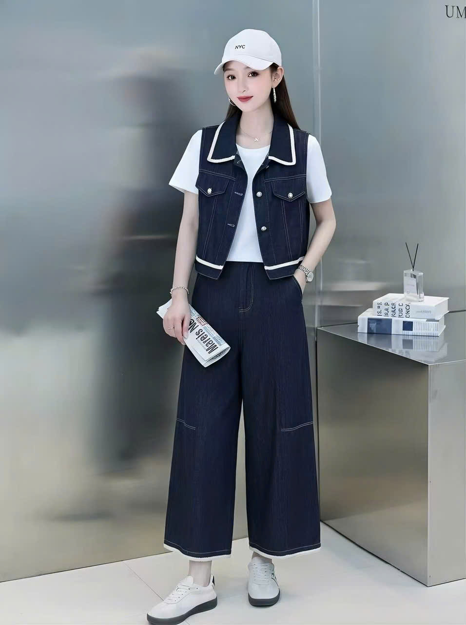 SB2900 Set bò gile quần ngố