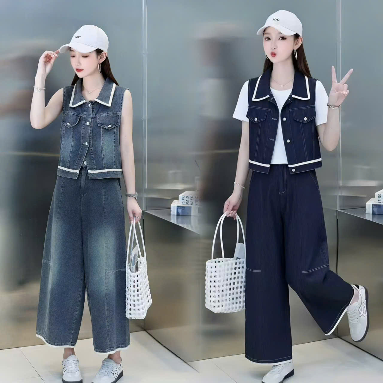 SB2900 Set bò gile quần ngố