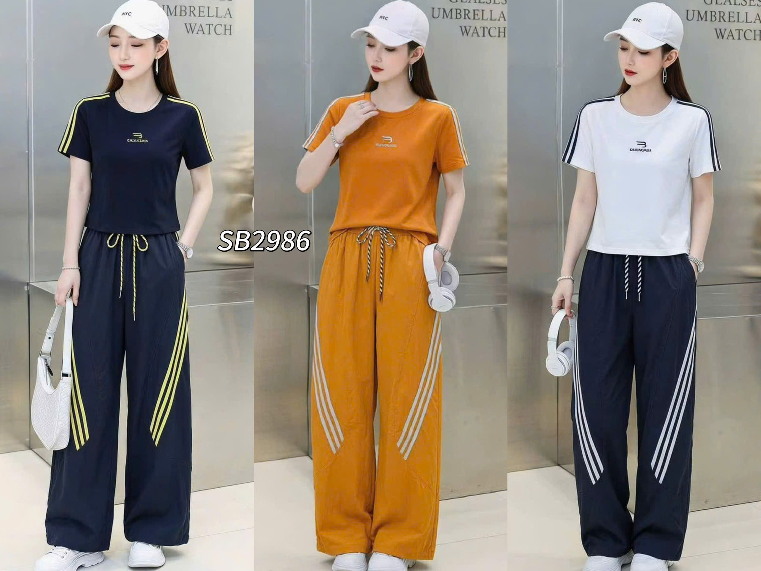 SB2986 Sét bộ thể thao quần kẻ sọc