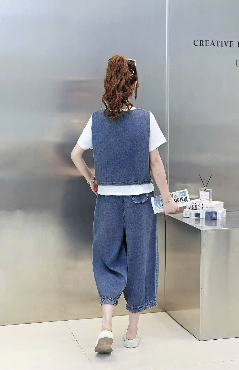 SB2990 Set bộ bò quần lỡ 3 món