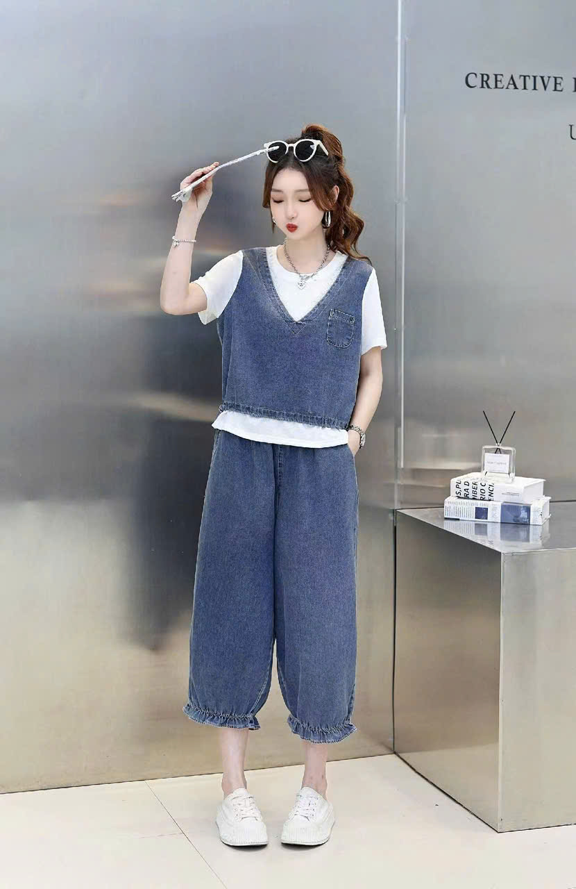 SB2990 Set bộ bò quần lỡ 3 món