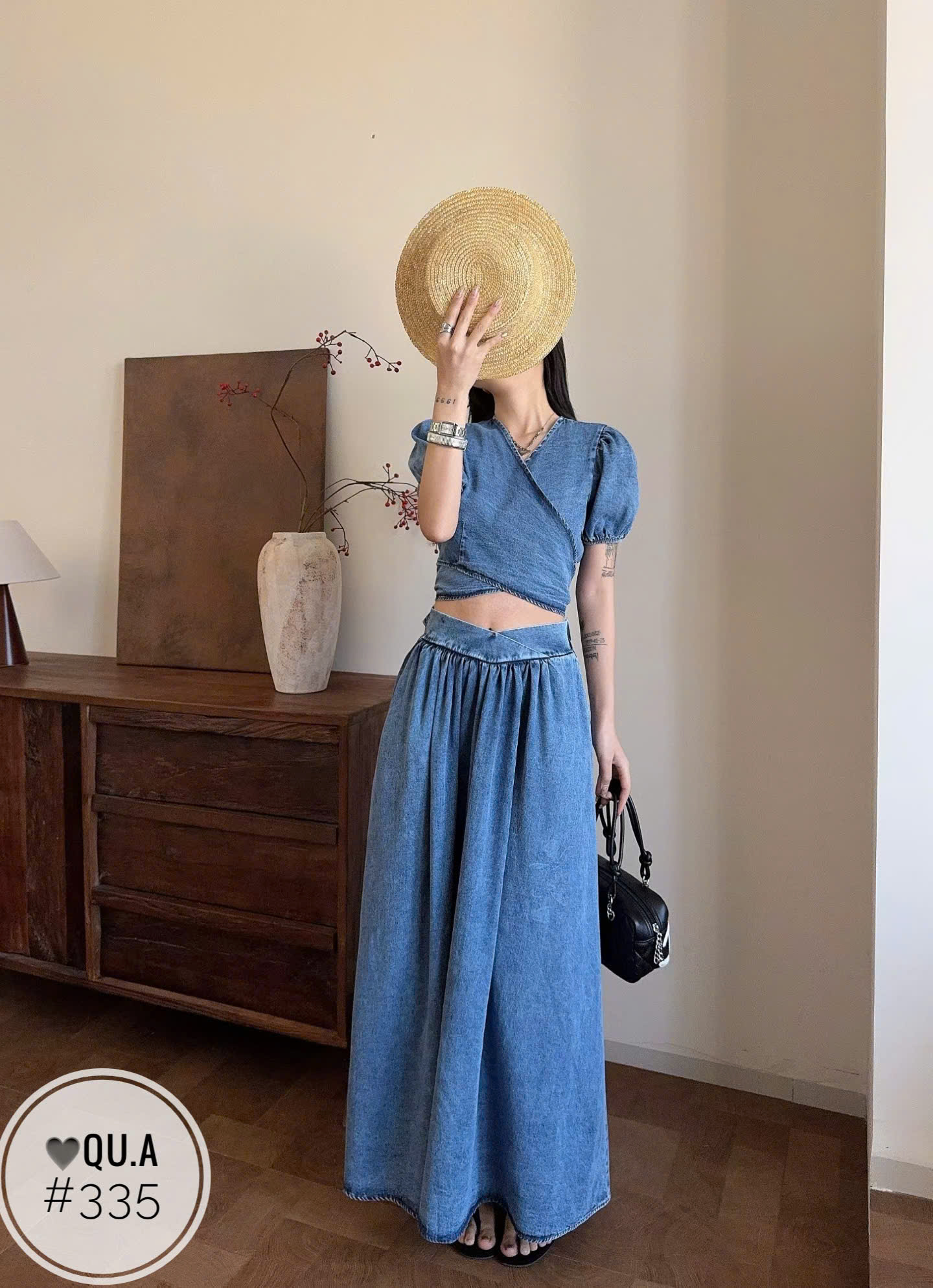 SB335 Sét áo nơ lưng cv bò