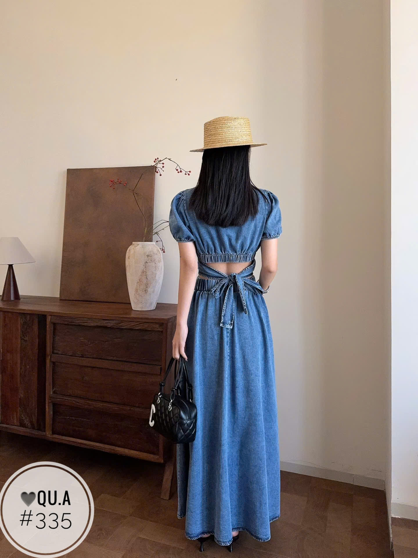 SB335 Sét áo nơ lưng cv bò