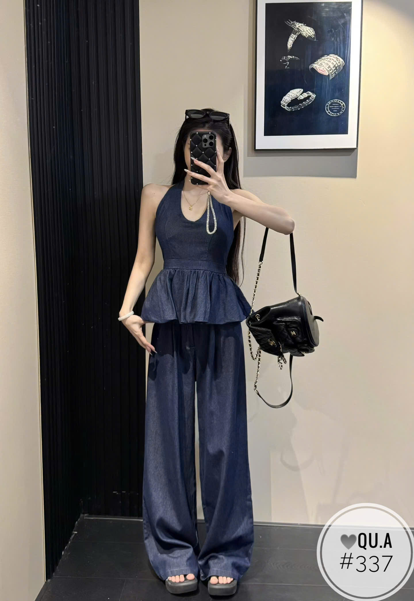SB337 Sét áo yếm quần bò