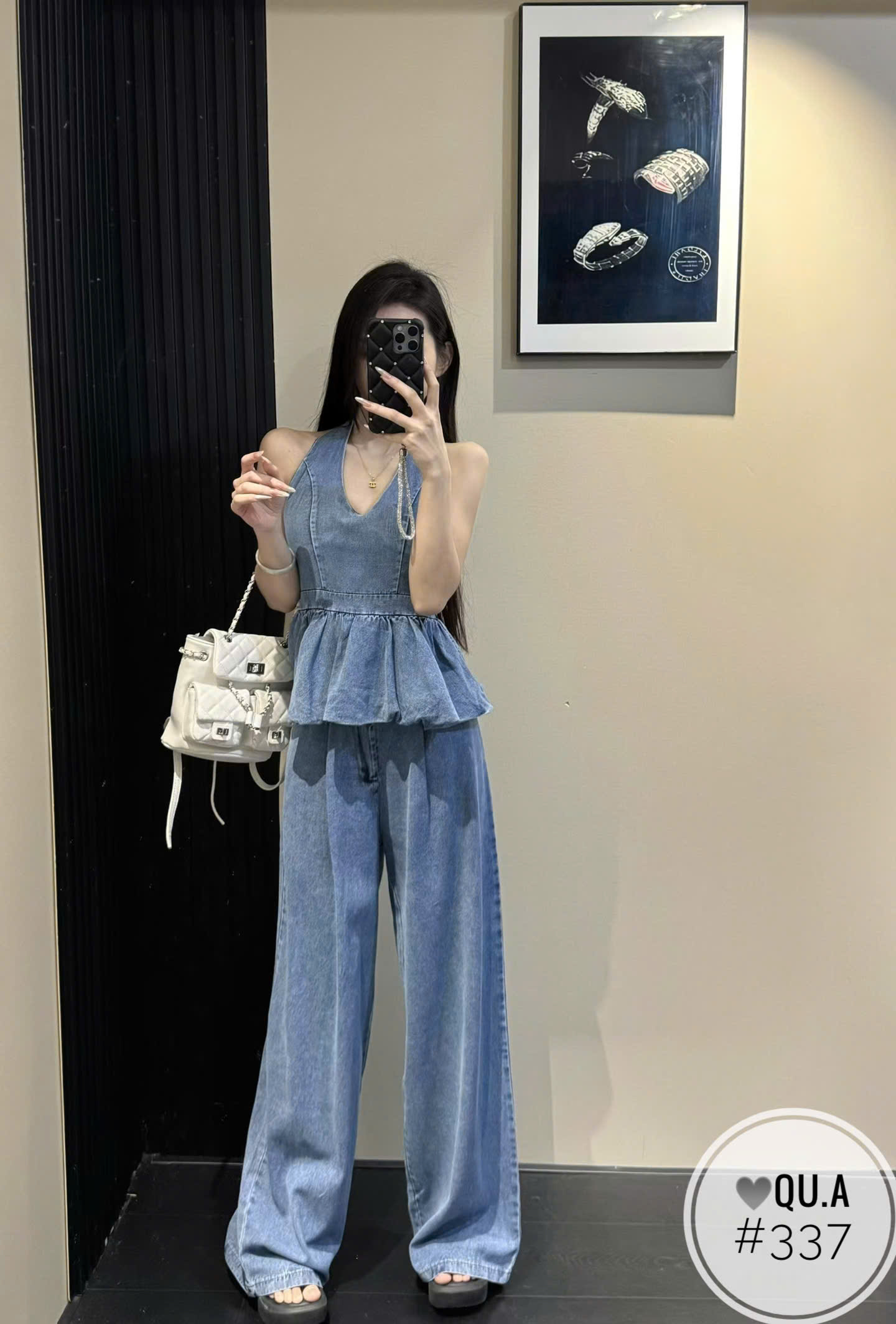 SB337 Sét áo yếm quần bò