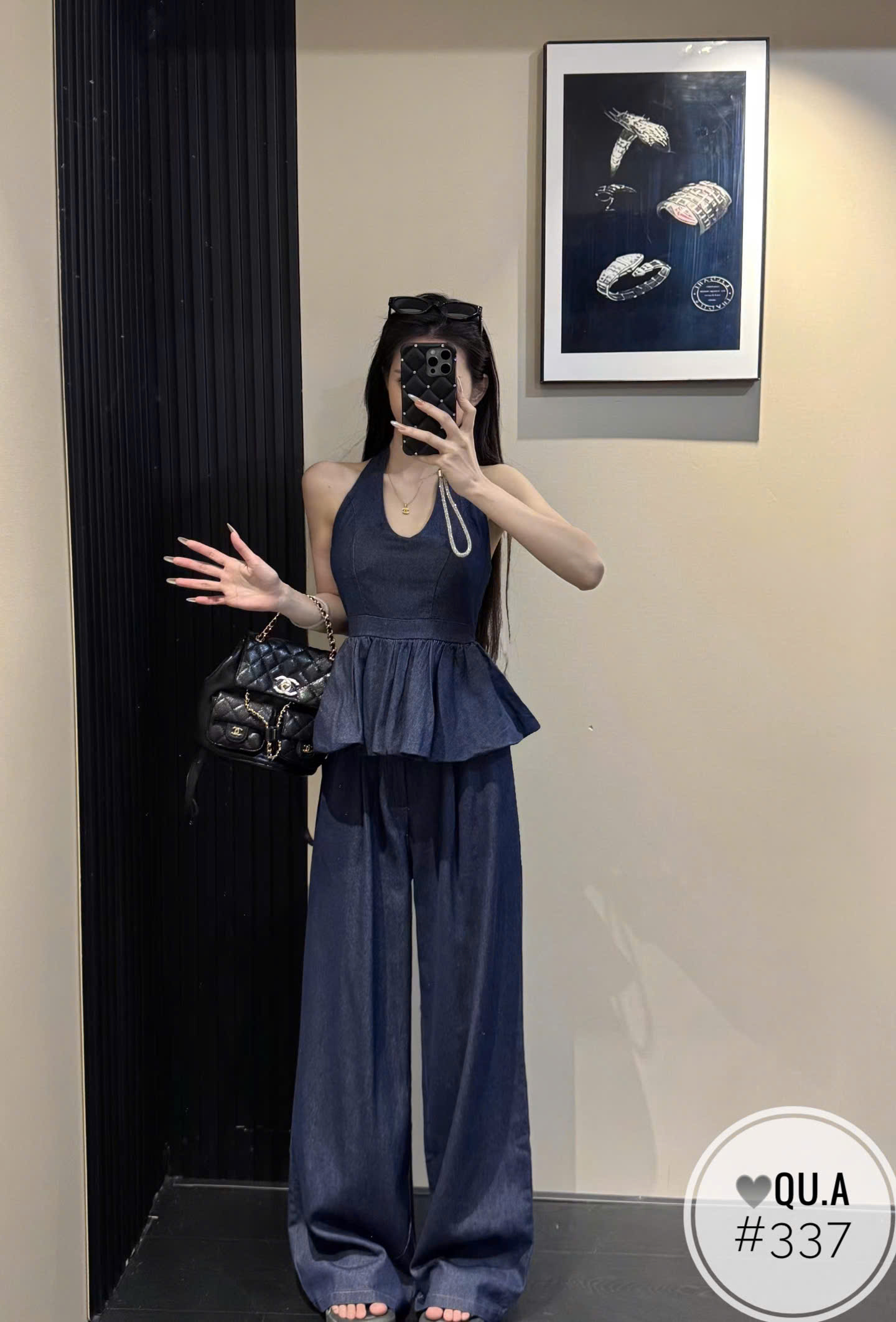 SB337 Sét áo yếm quần bò