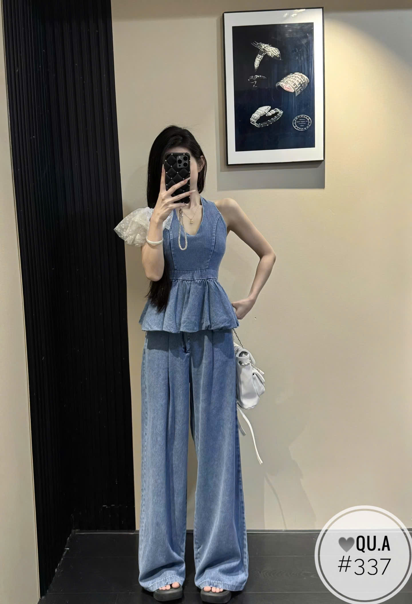 SB337 Sét áo yếm quần bò
