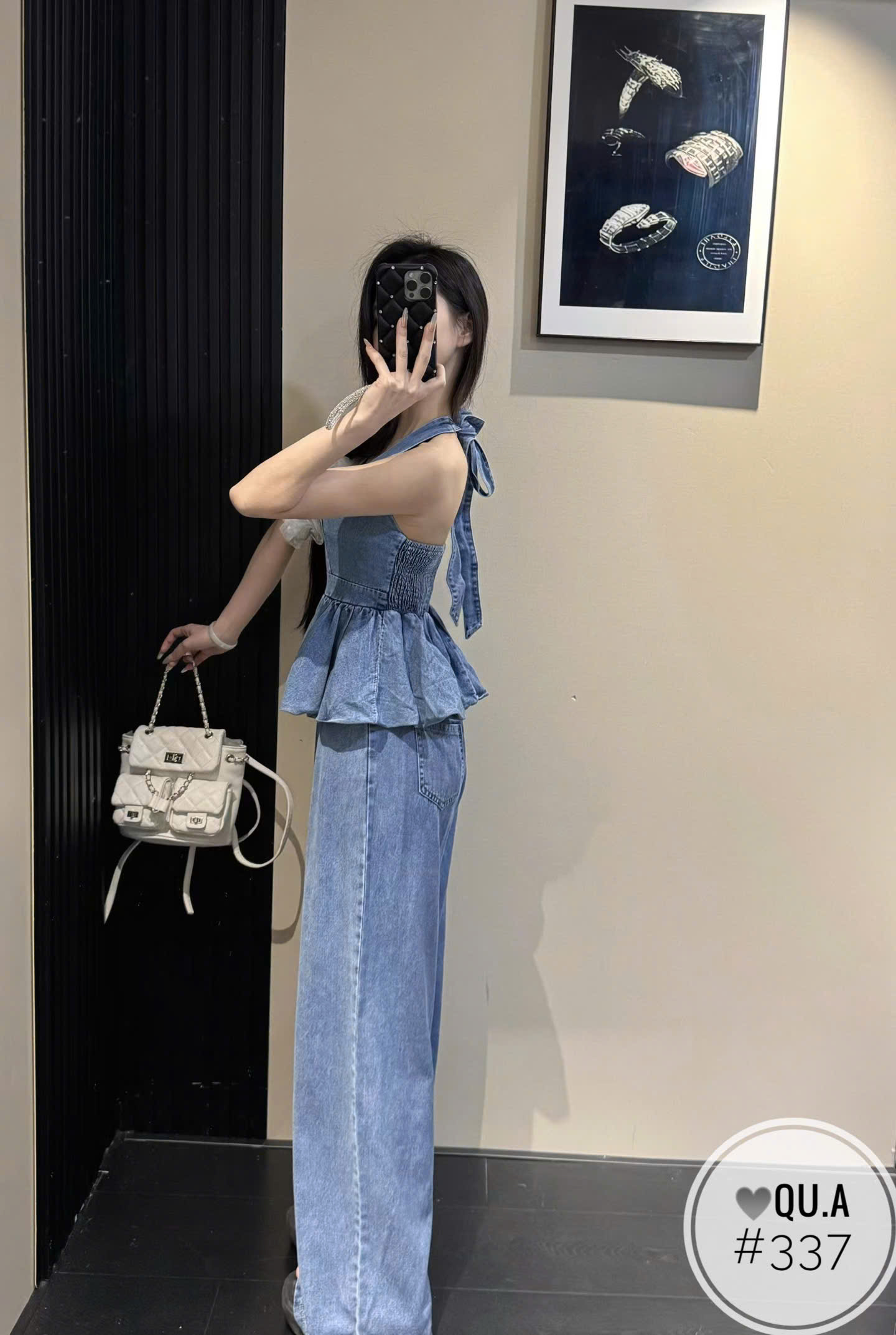 SB337 Sét áo yếm quần bò