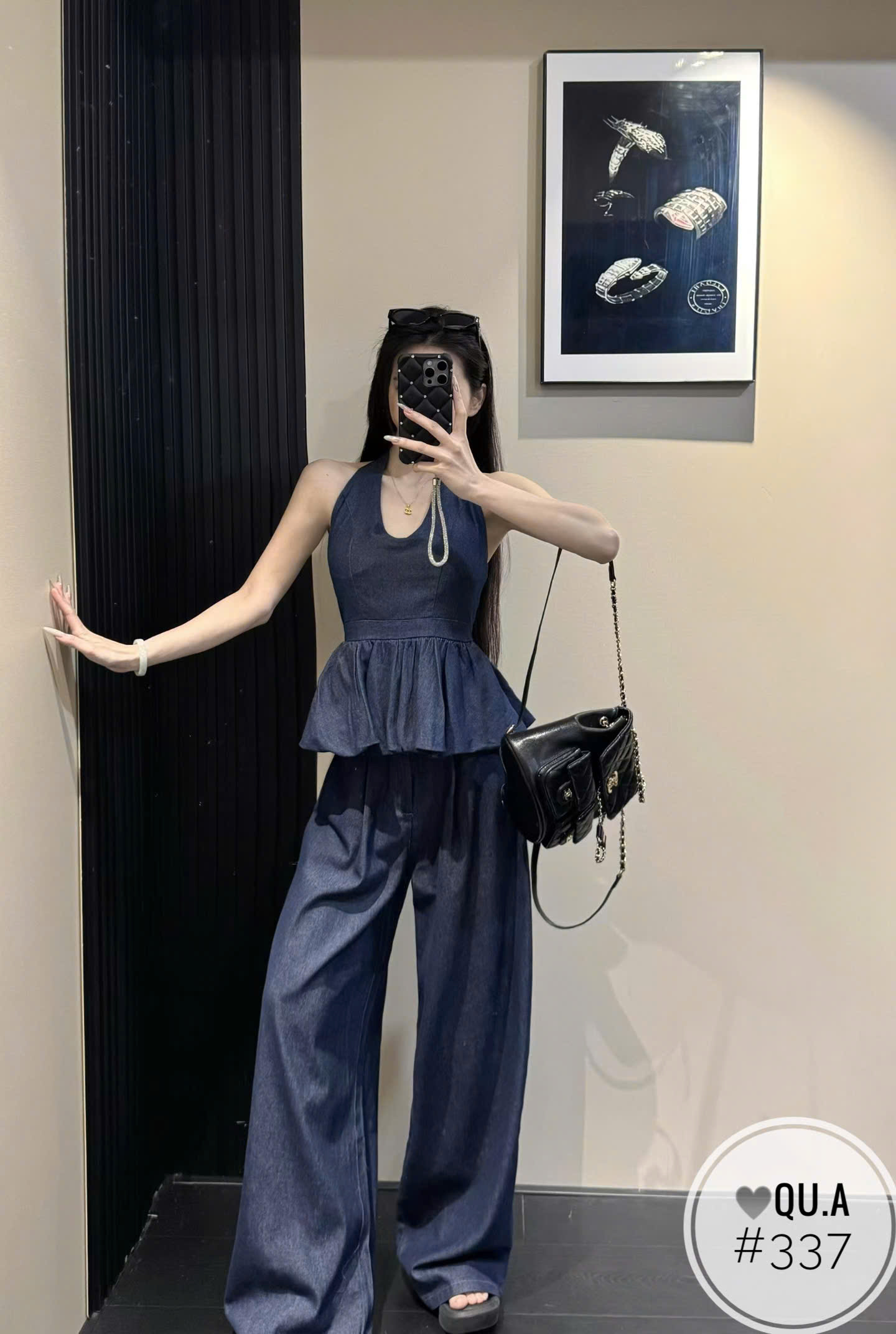 SB337 Sét áo yếm quần bò