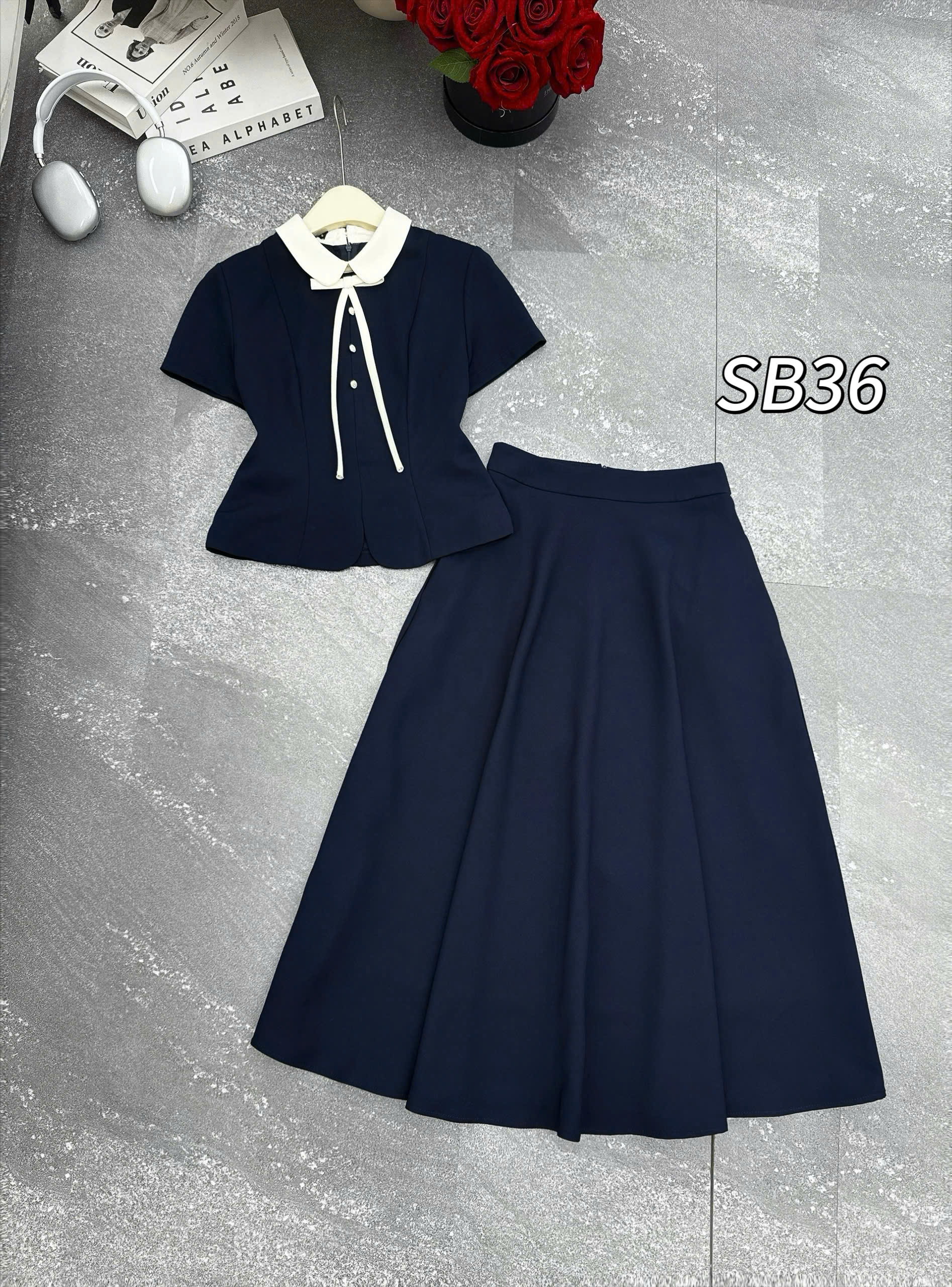 SB36 set cổ sen cv xòe