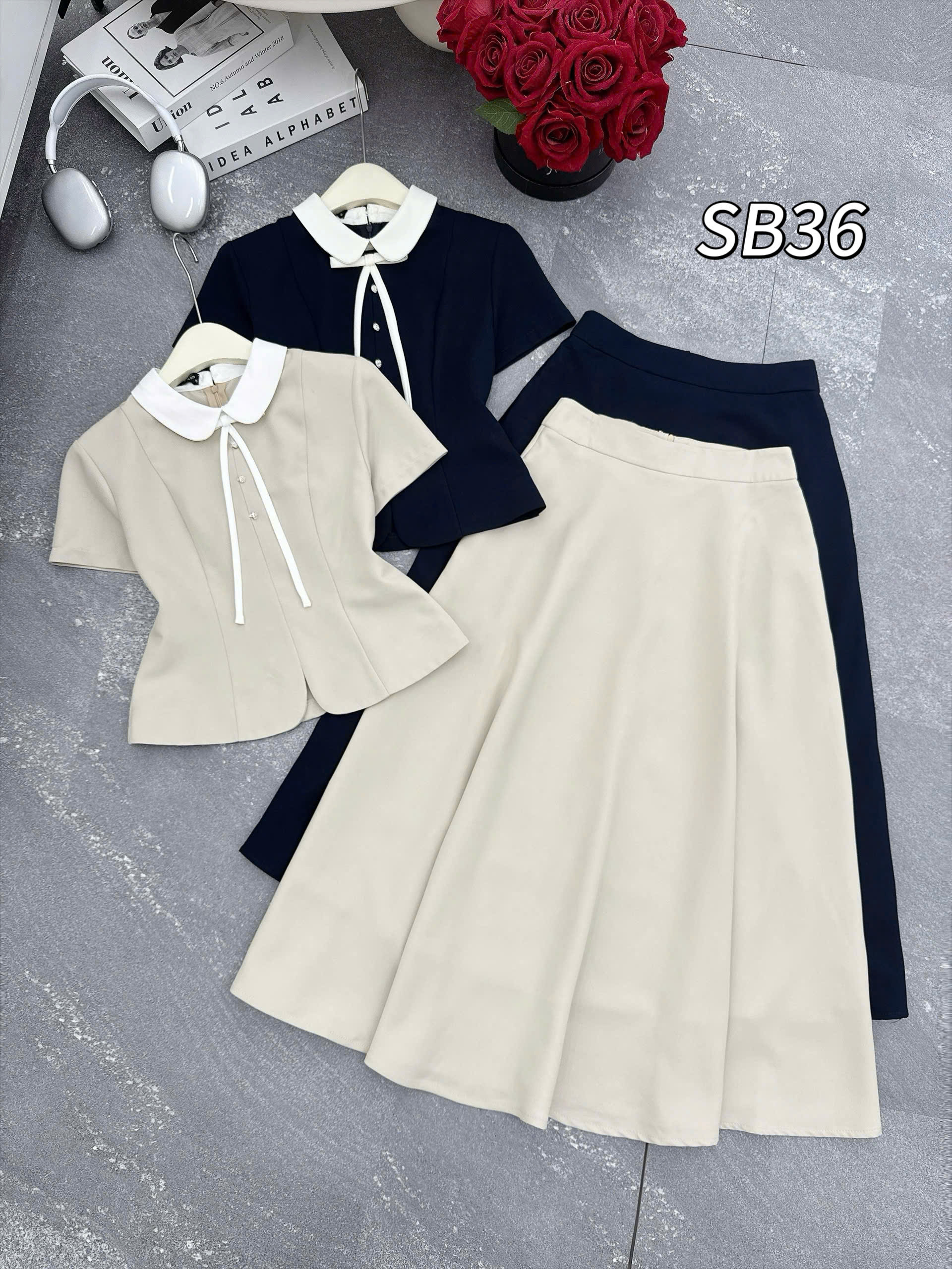 SB36 set cổ sen cv xòe