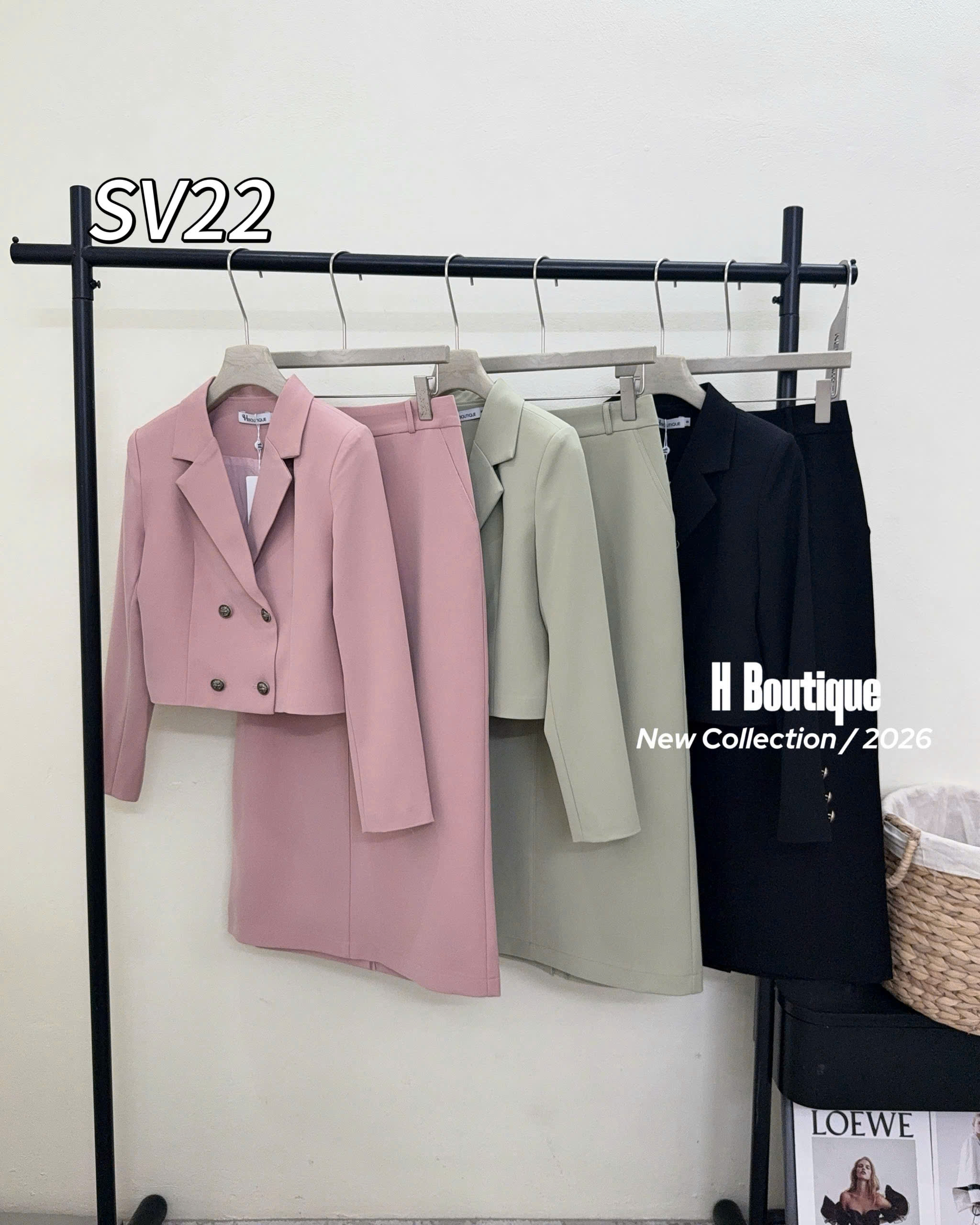 SV22 Sét vest áo cúc đồng cv xuông