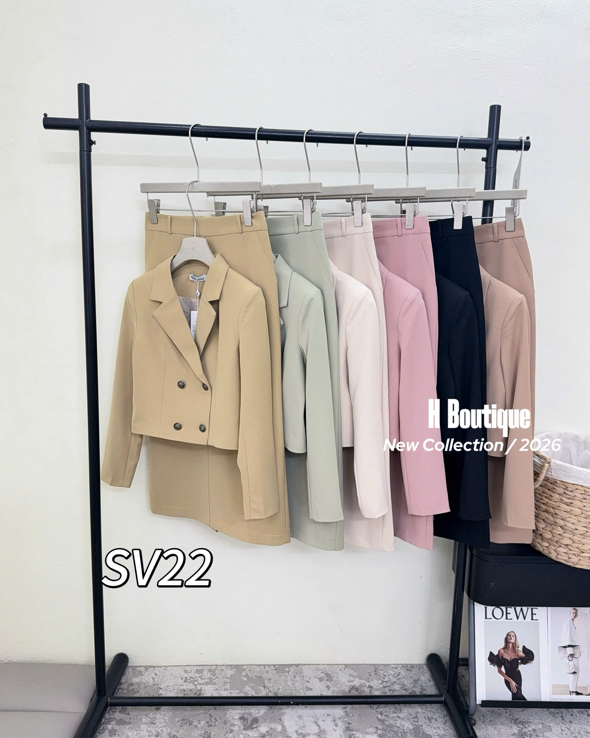 SV22 Sét vest áo cúc đồng cv xuông