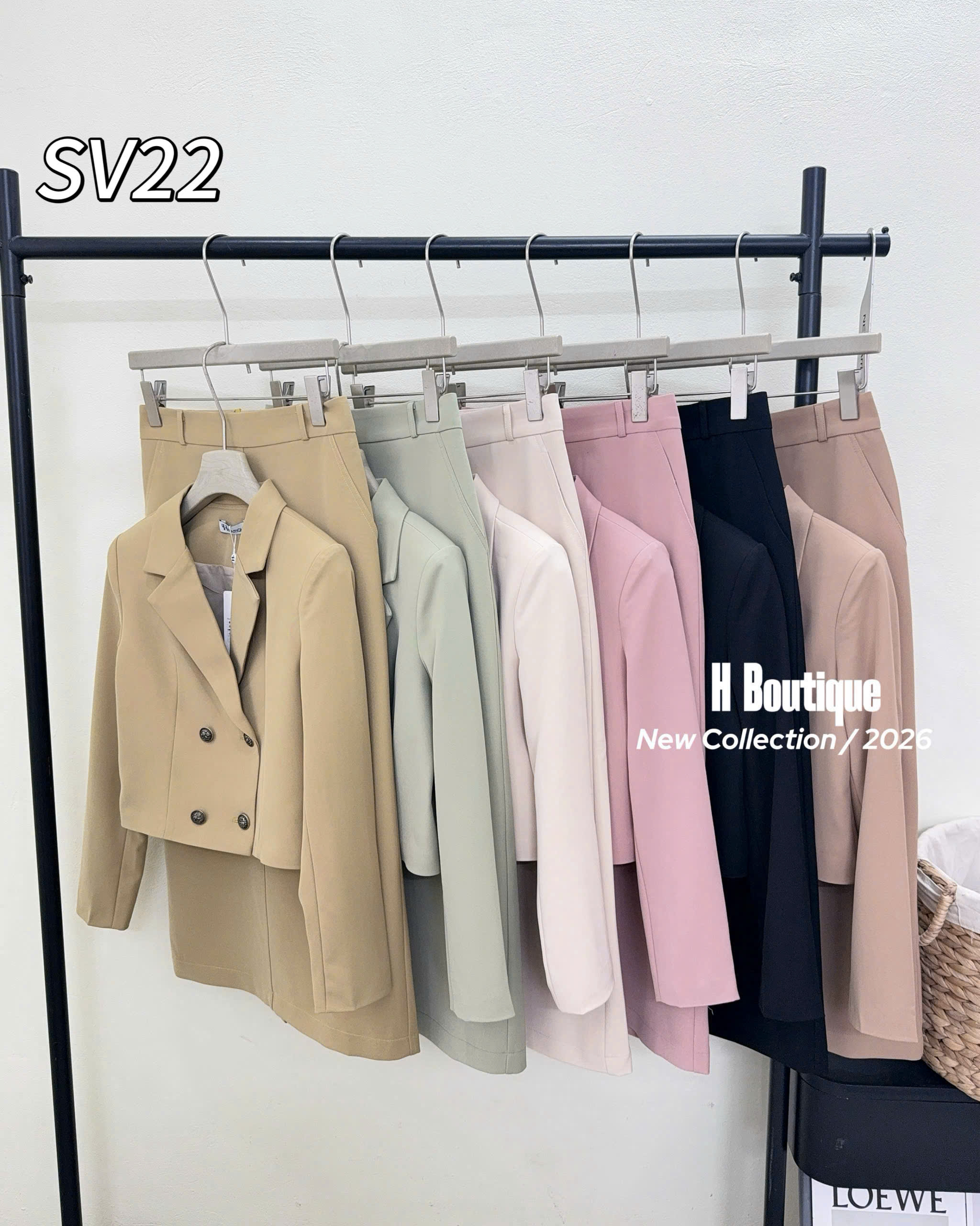 SV22 Sét vest áo cúc đồng cv xuông