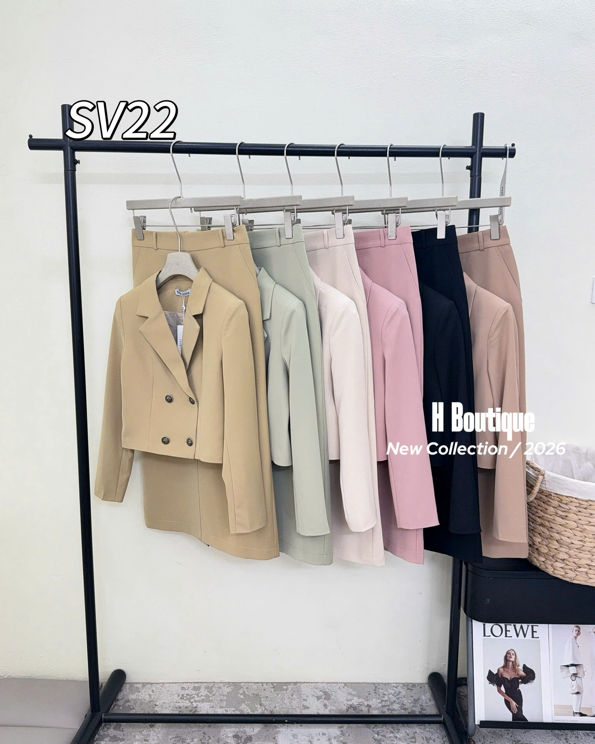 SV22 Sét vest áo cúc đồng cv xuông
